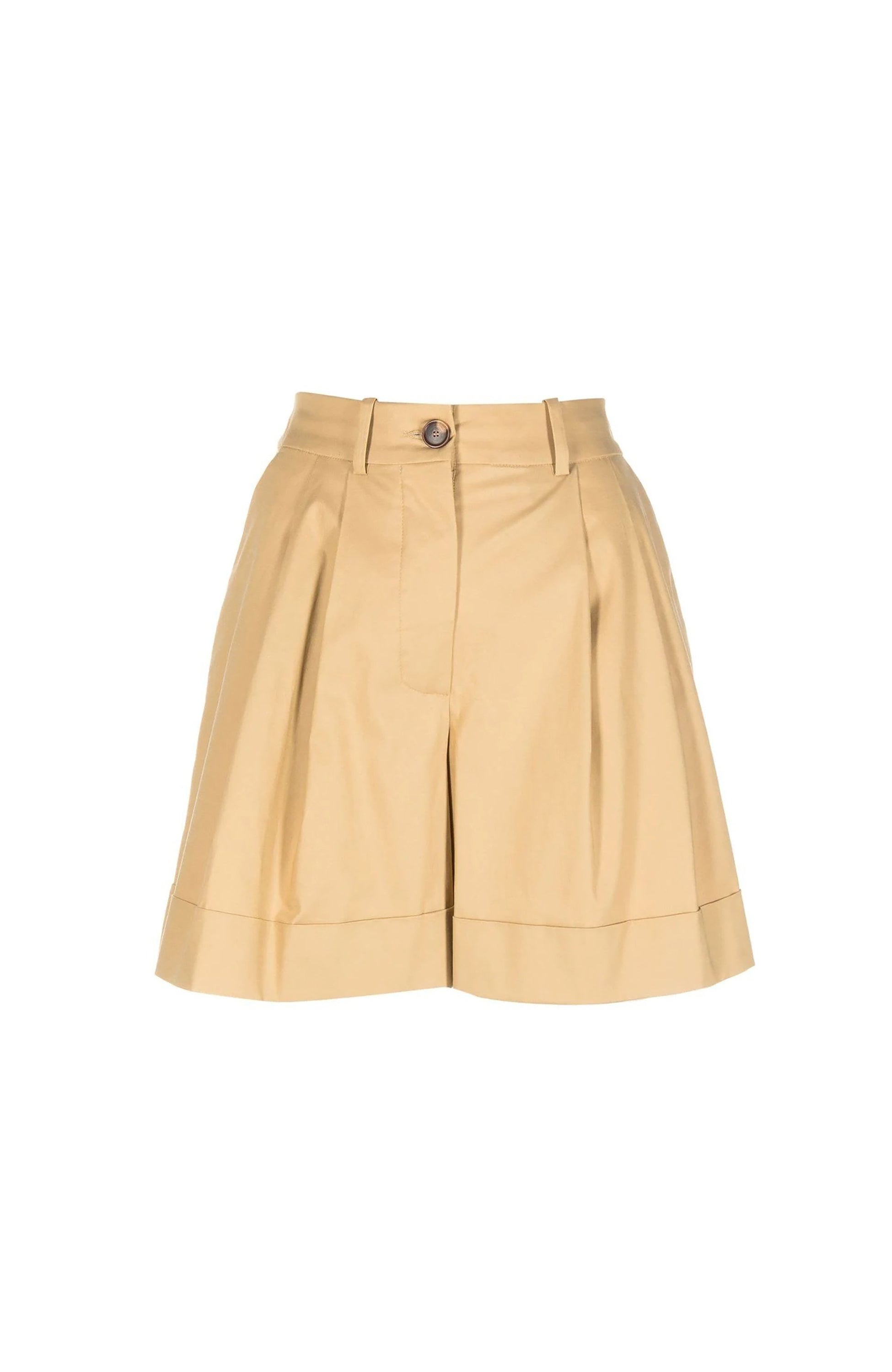 High-waisted cotton shorts