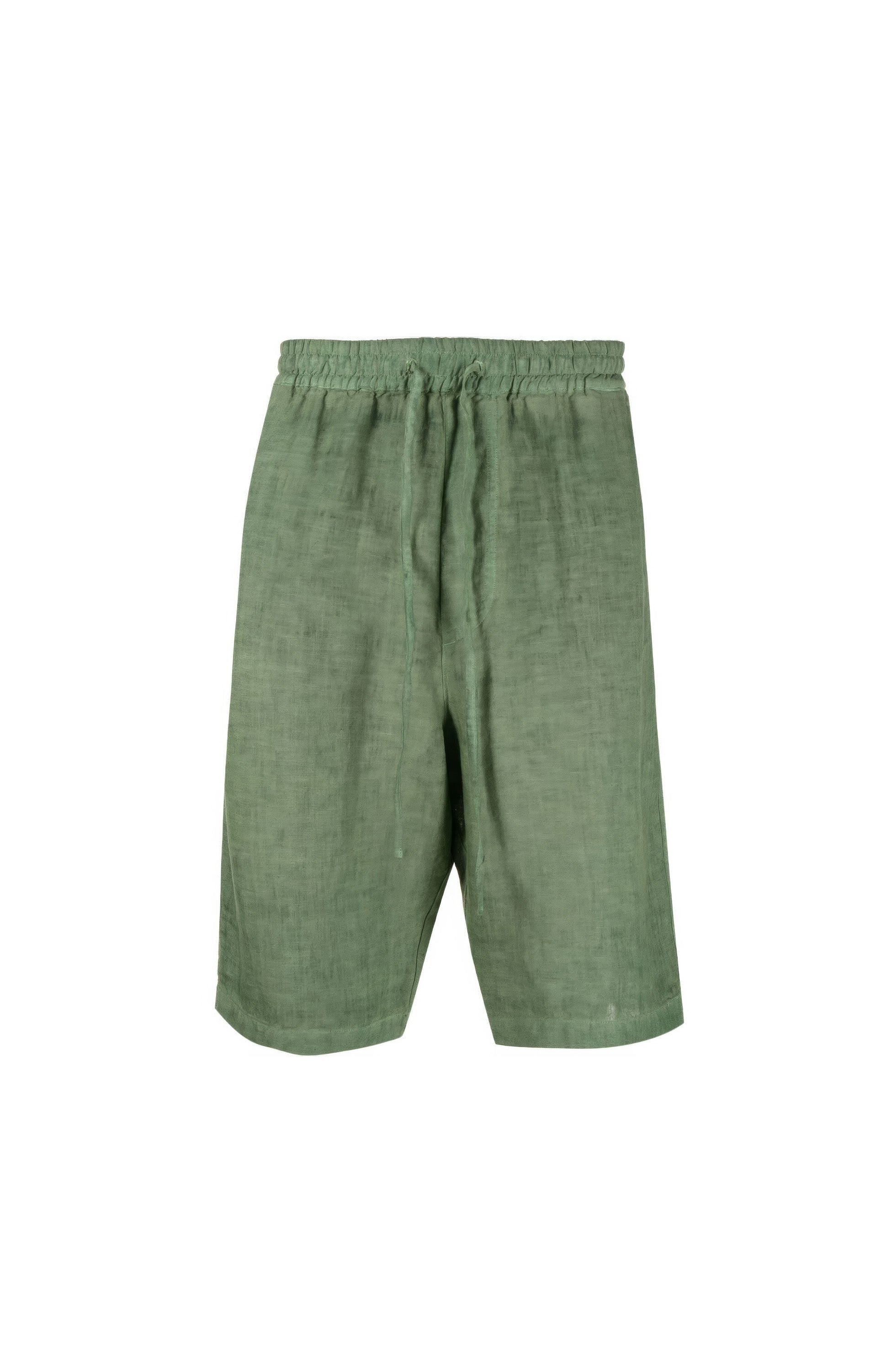 120% lino Green Linen bermuda shorts image 6
