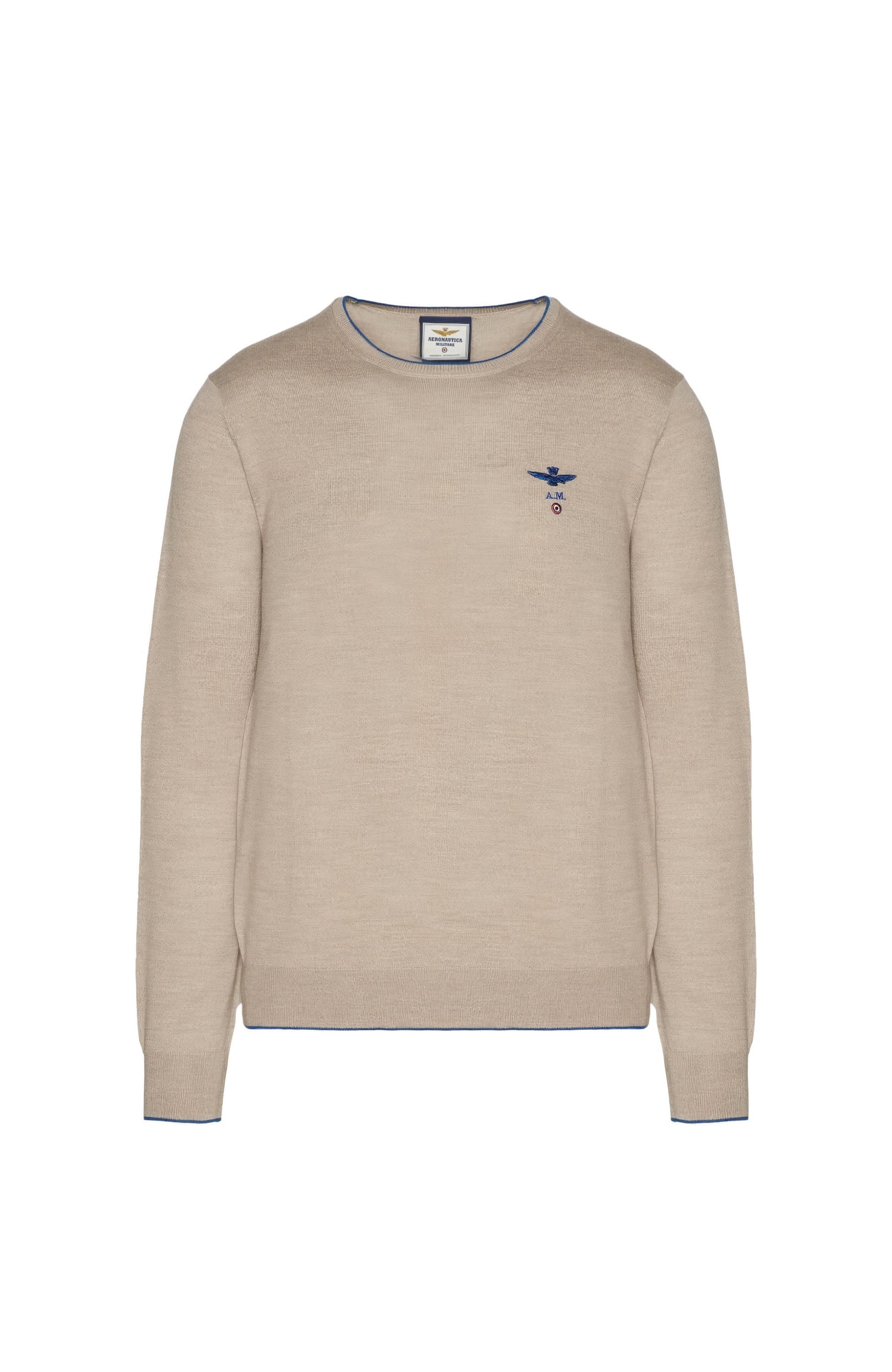 Aeronautica militare Beige Sweter z wełny merino image 6