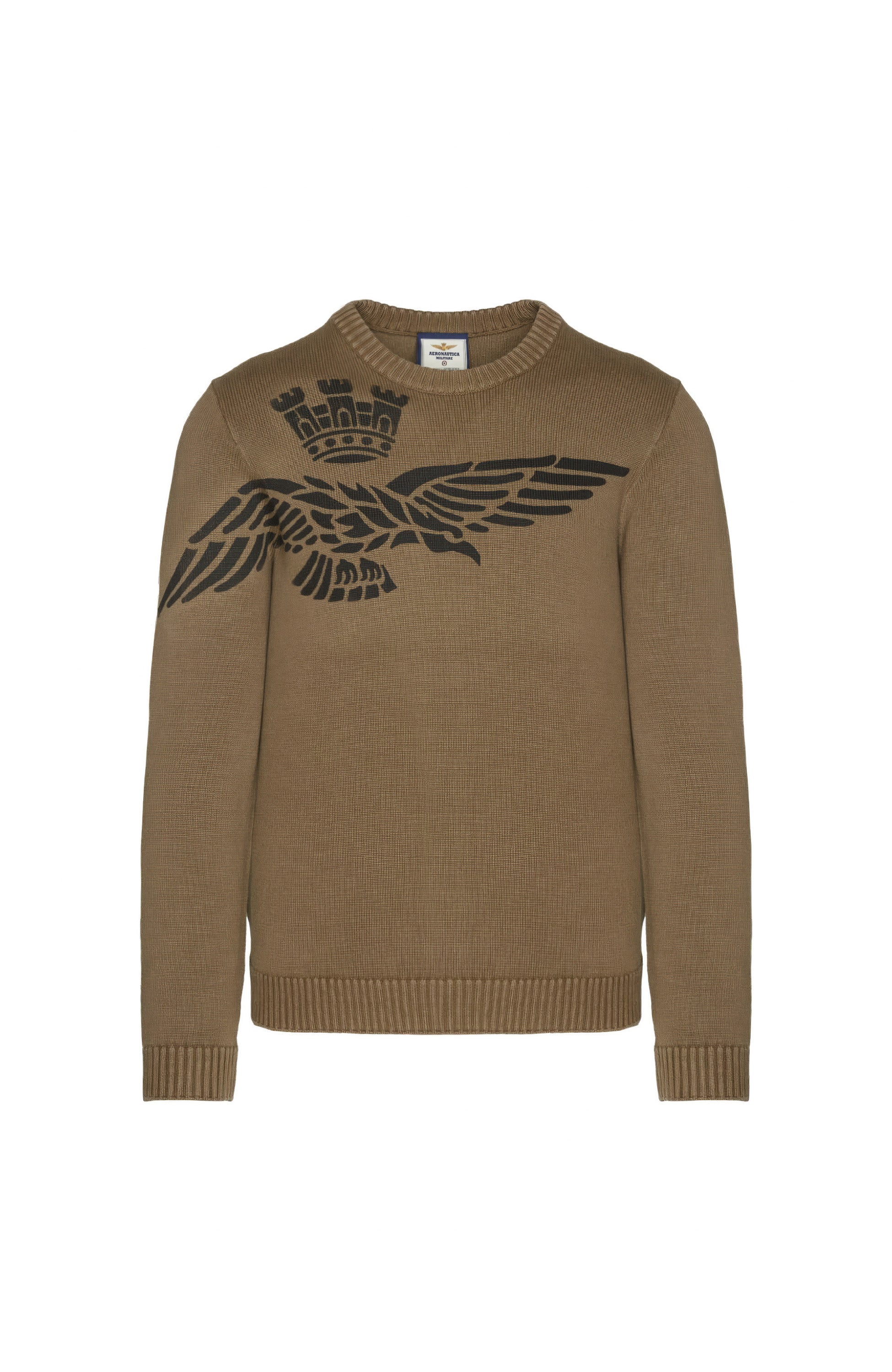 Aeronautica militare Green Eagle-print sweater image 3