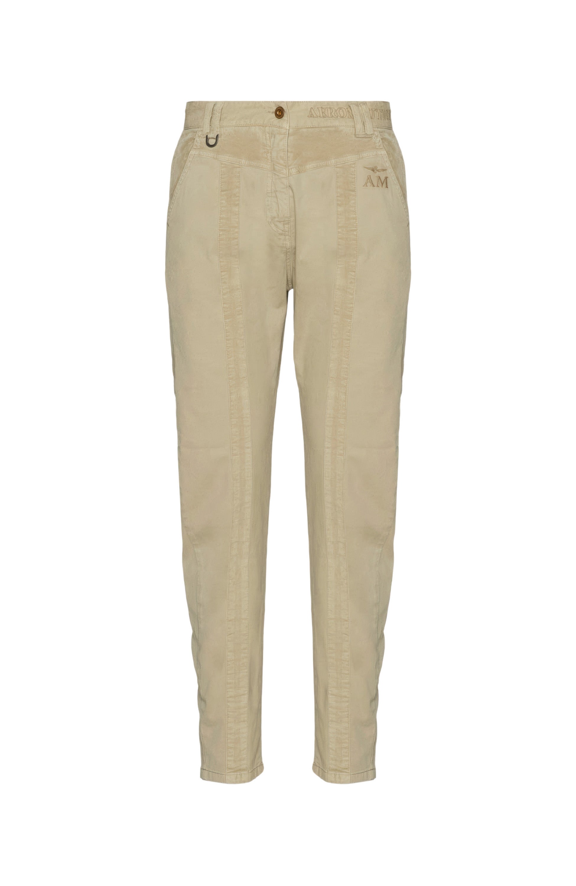 Aeronautica militare Beige Avarad puuvillased püksid image 4