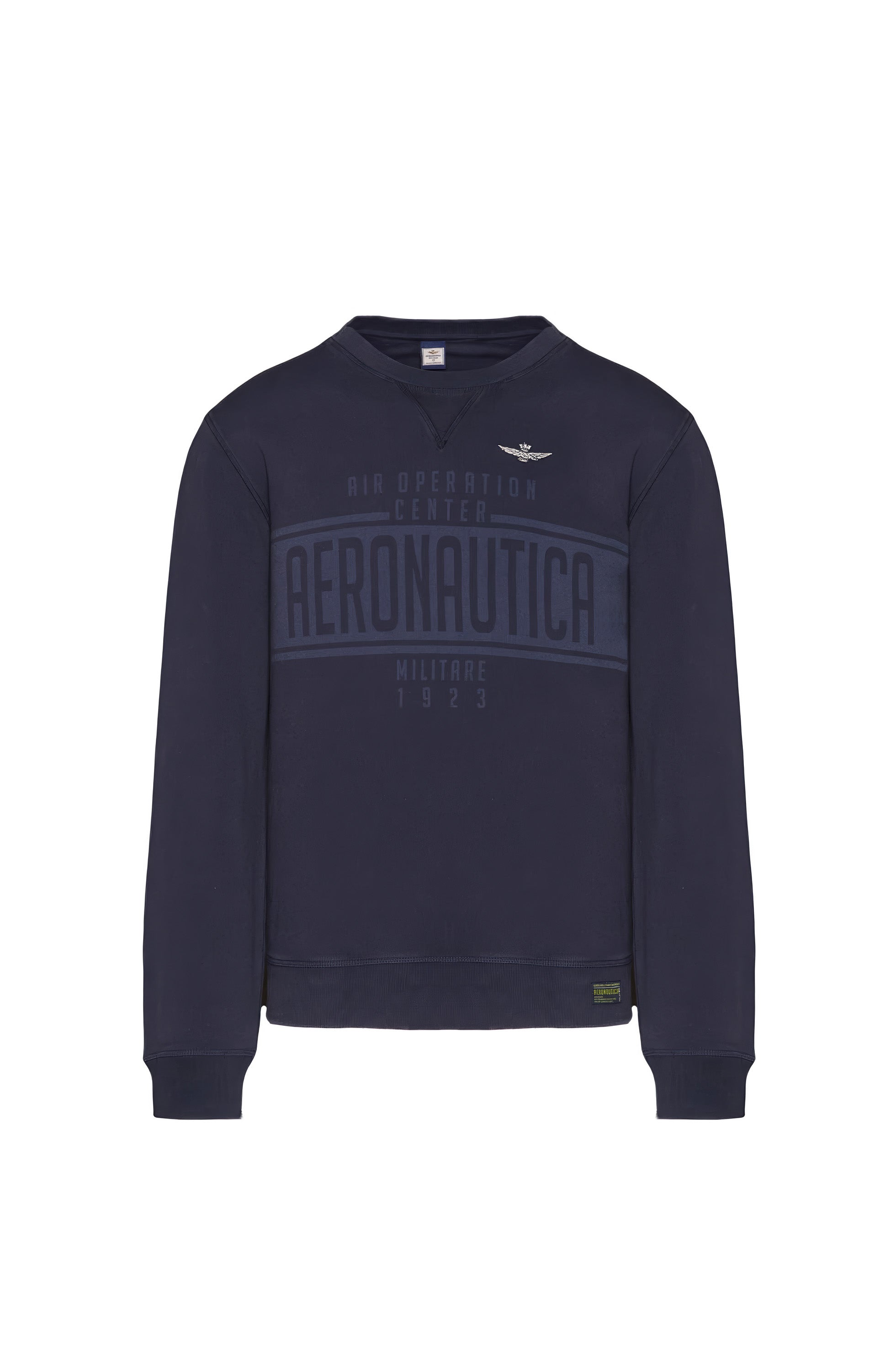 Aeronautica militare Navy Bawełniana bluza z drukowanym logo image 5
