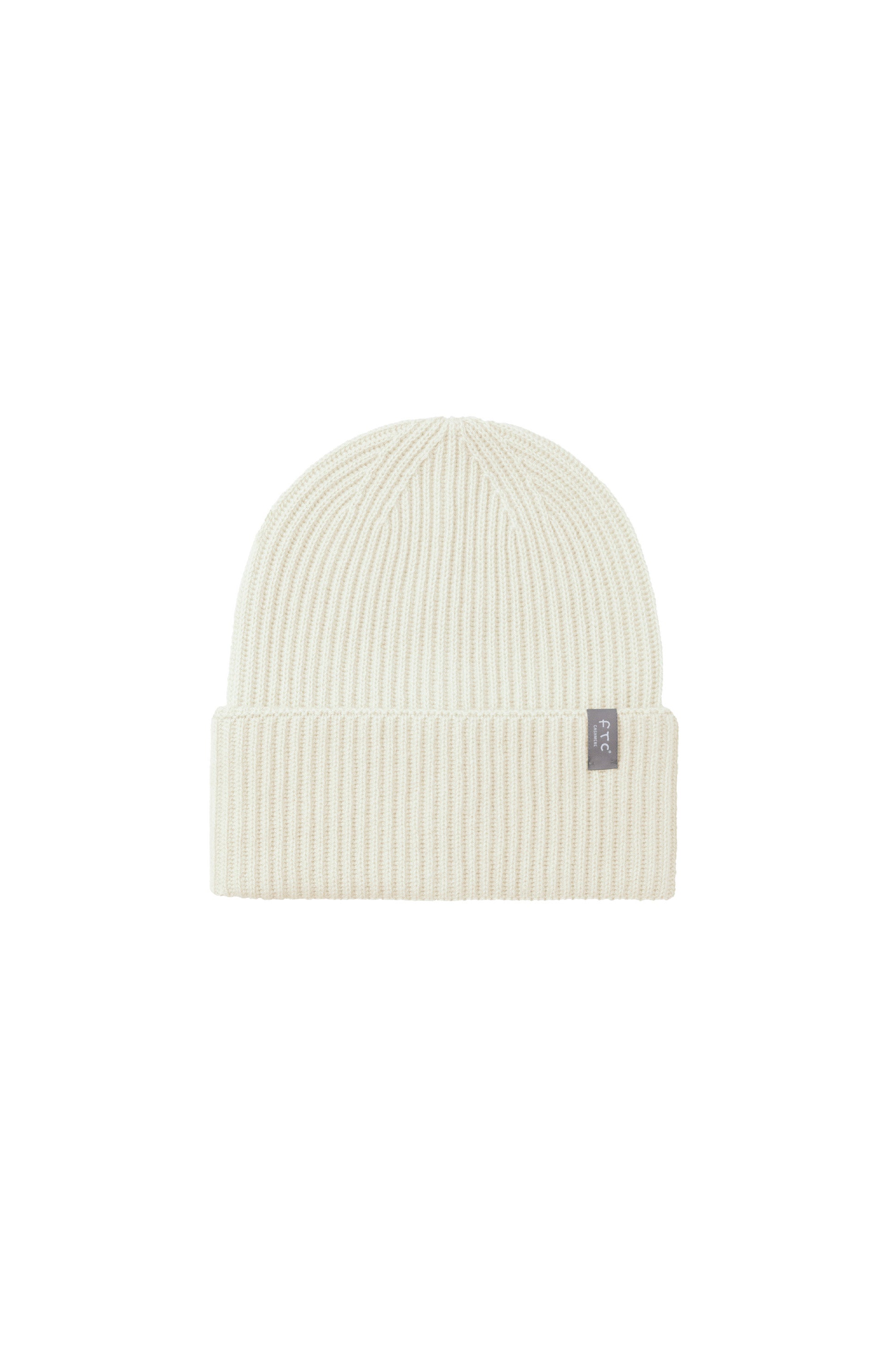 Ftc cashmere White Turn-up knitted beanie image 4