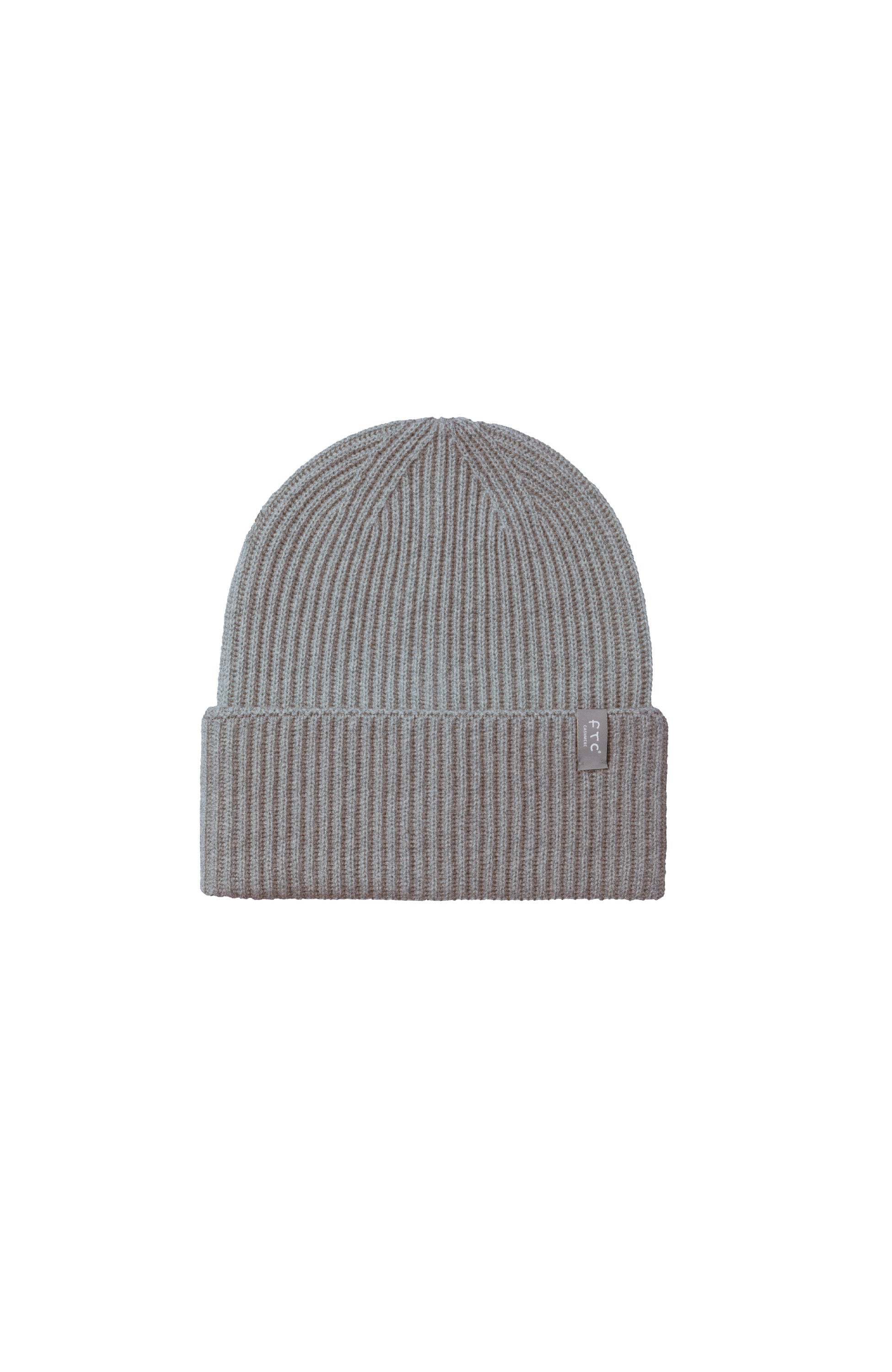 Ftc cashmere Grey Turn-up knitted beanie image 4