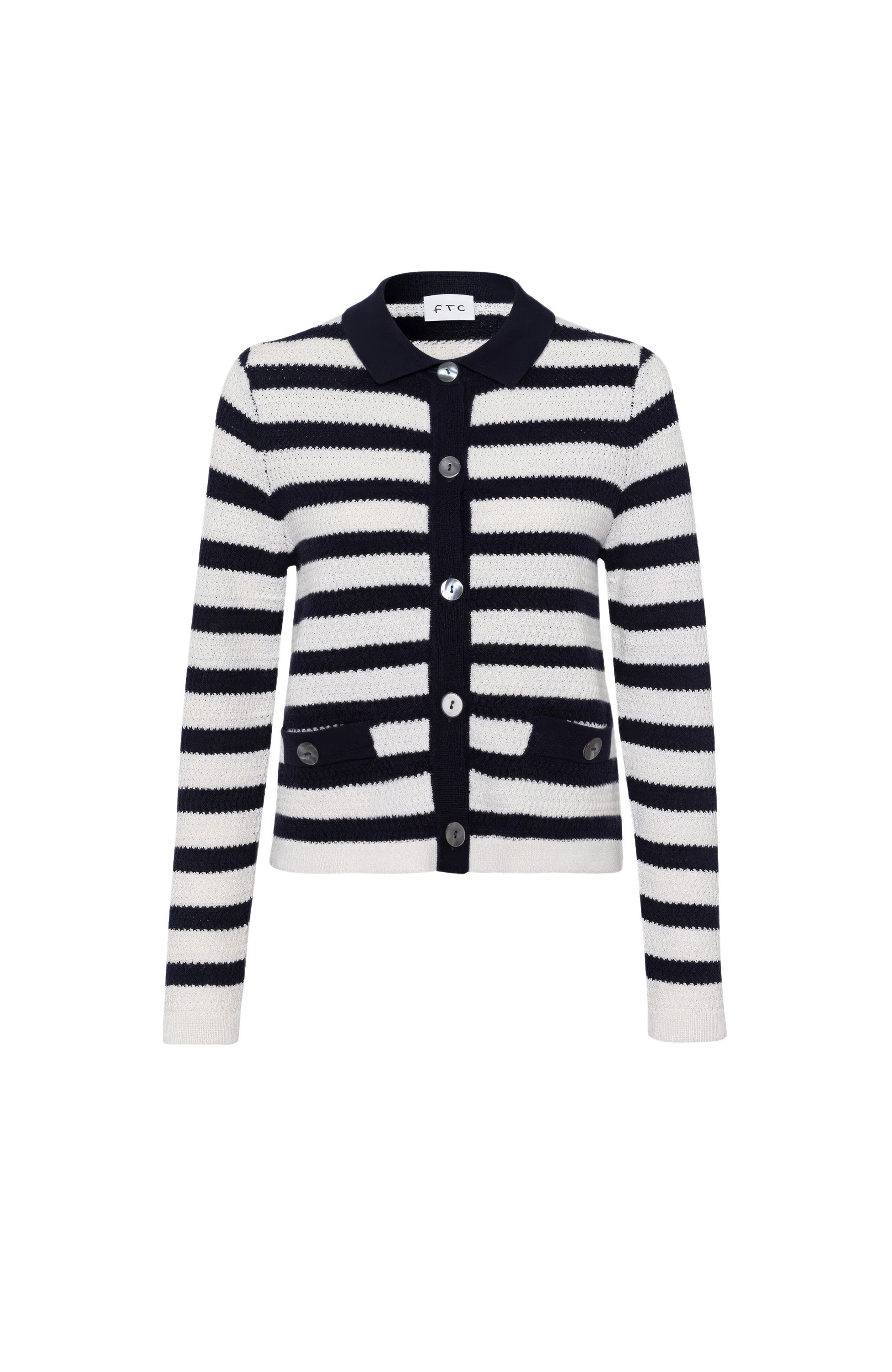 Ftc cashmere Blue Triibuline jakk-kardigan image 4