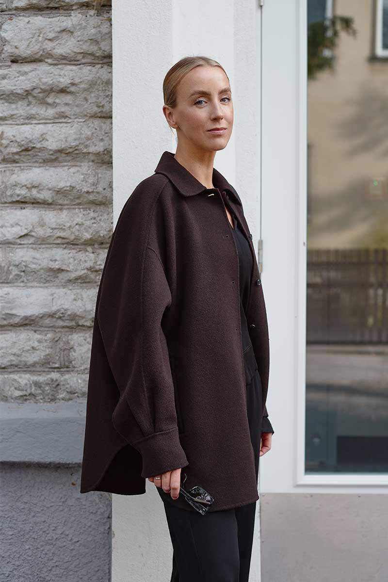 Oversize villane jakk DAKOTA and V-kaelusega kootud pluus LO
