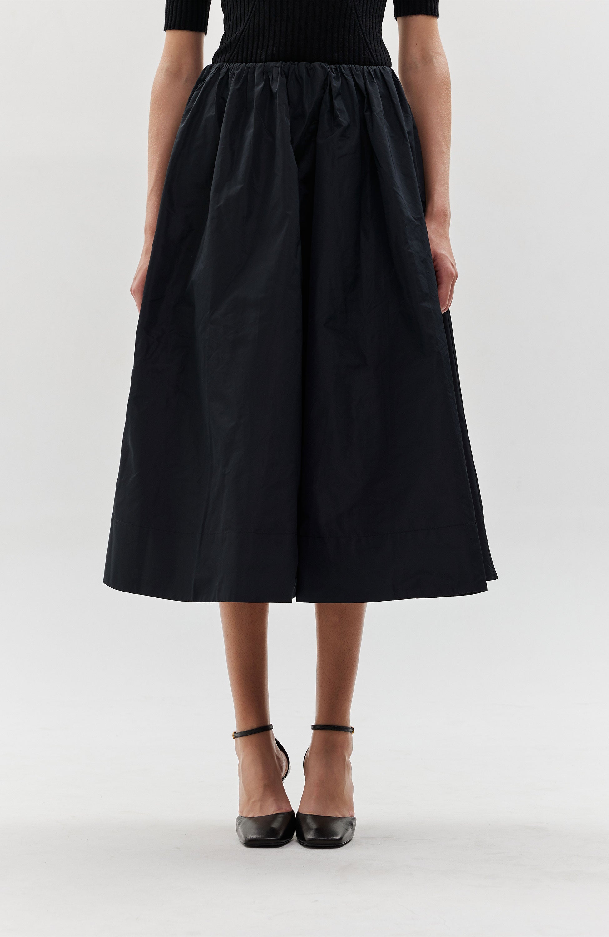 House of dagmar Black A-lined silk skirt image 3