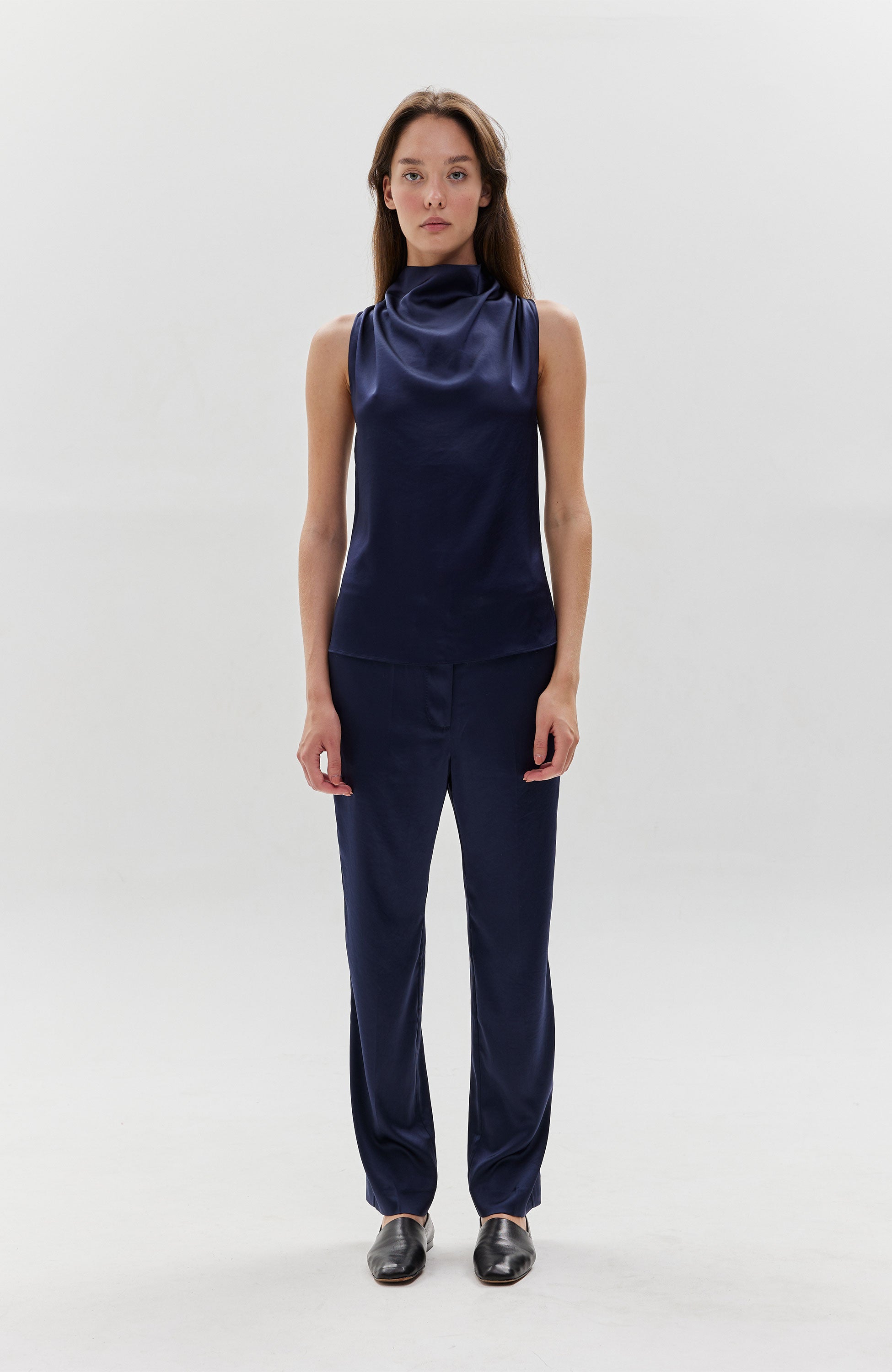 Tiger of sweden Navy Sleeveless draped top odisia image 6