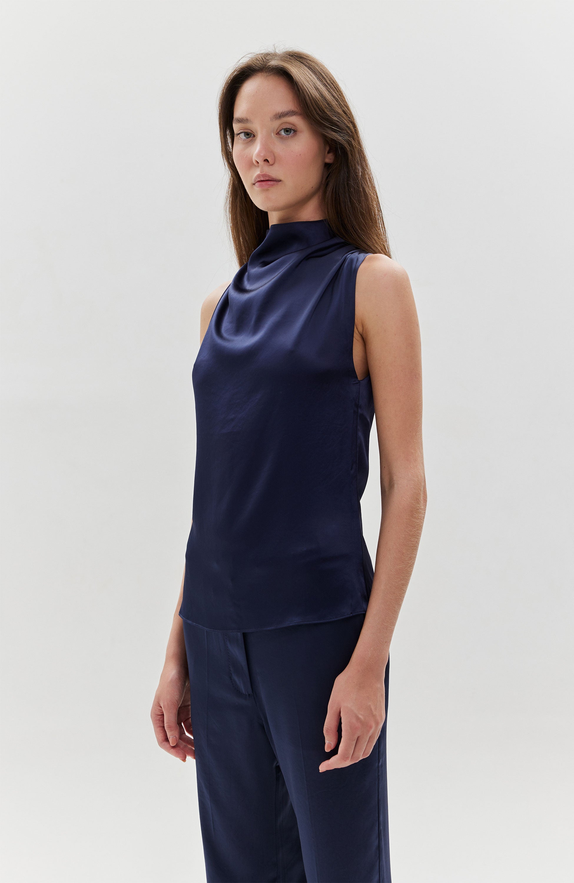 Tiger of sweden Navy Sleeveless draped top odisia image 3