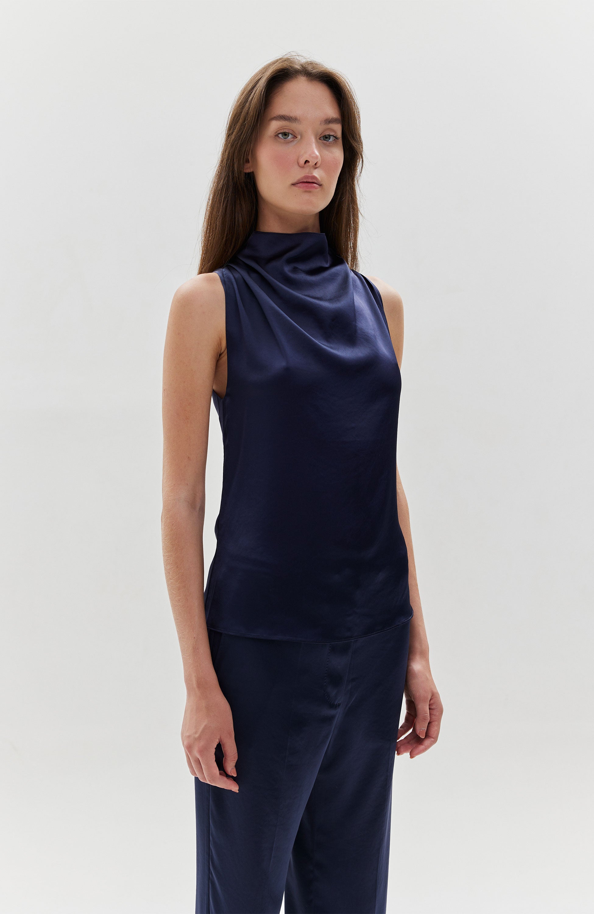 Tiger of sweden Navy Sleeveless draped top odisia image 2