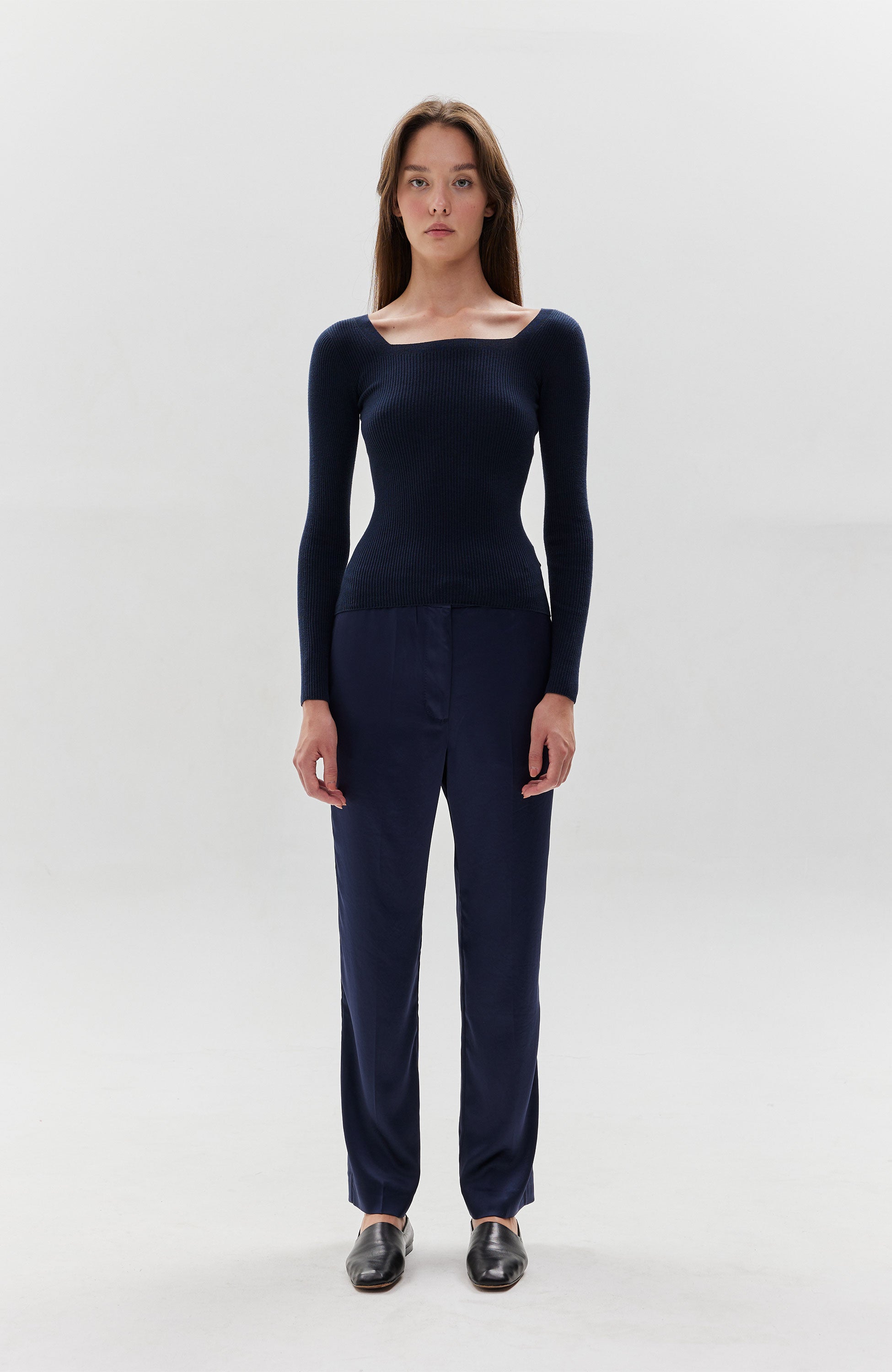Tiger of sweden Navy Square-neck ribbed top evelina image 6
