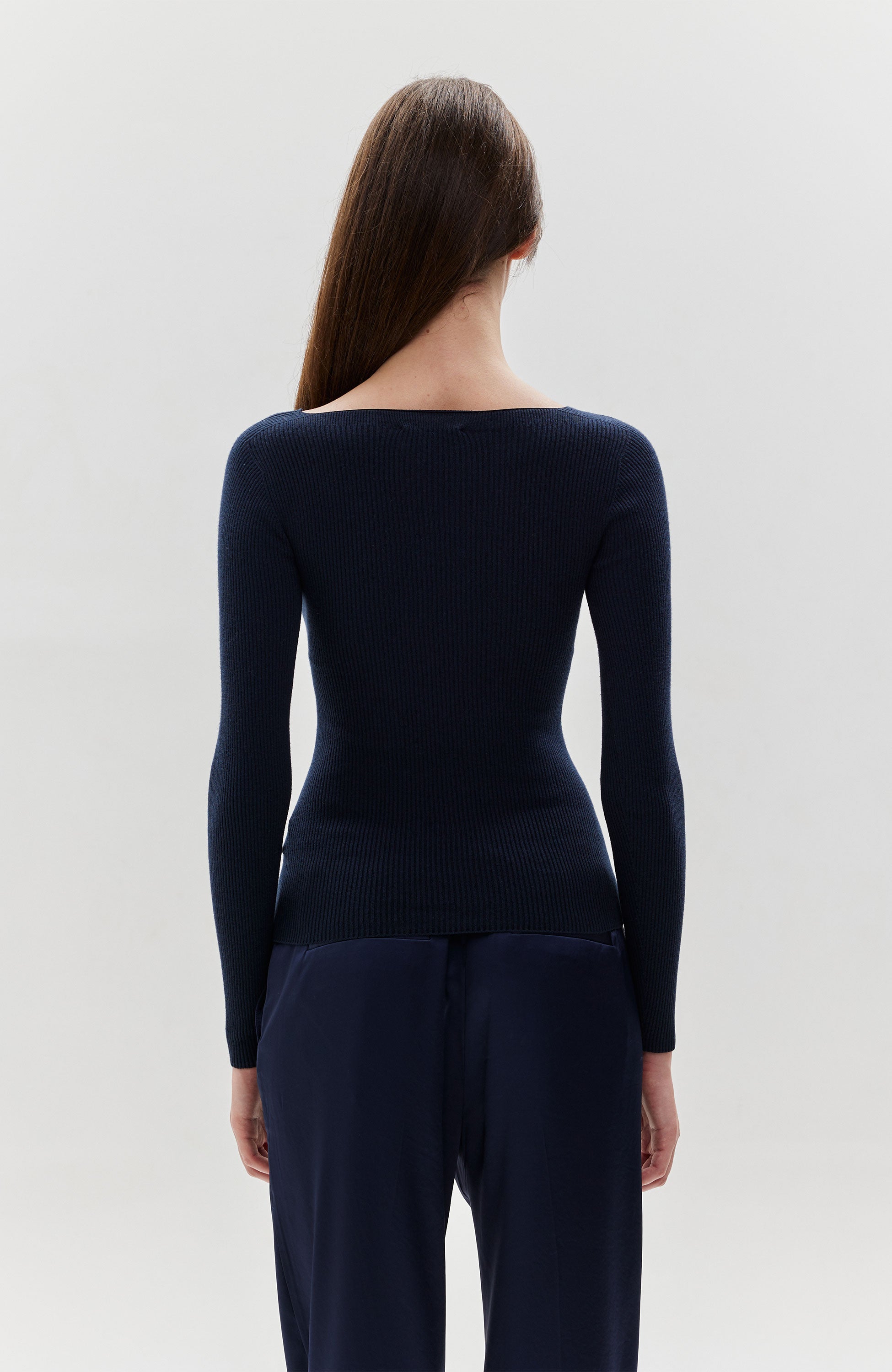 Tiger of sweden Navy Square-neck ribbed top evelina image 4
