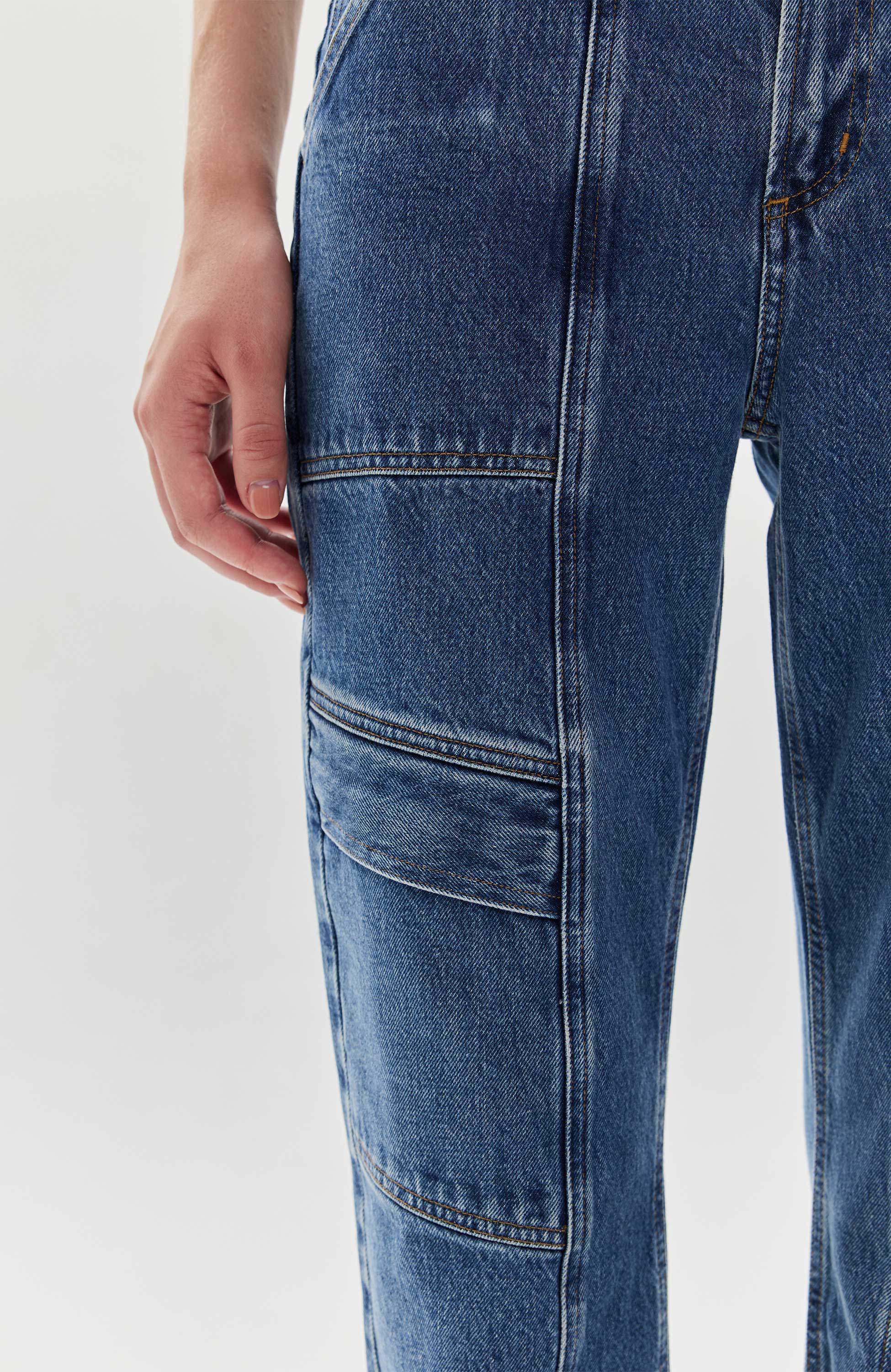 Agolde Blue Straight-leg cargo jeans cooper image 7