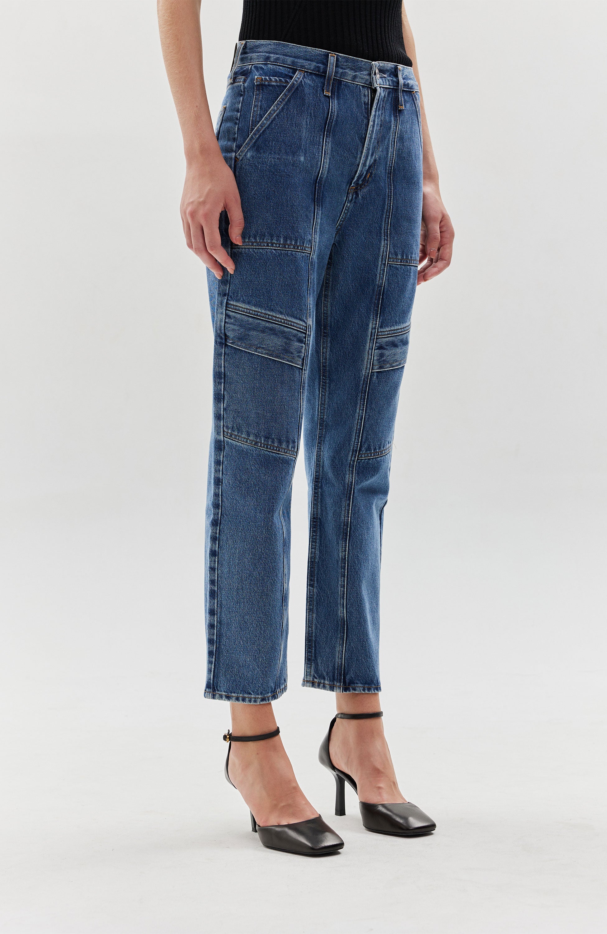 Agolde Blue Straight-leg cargo jeans cooper image 4