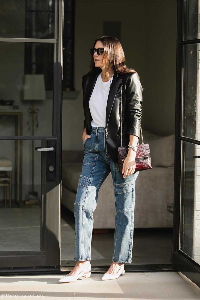 Oversized cotton t-shirt and Straight-leg cargo jeans COOPER