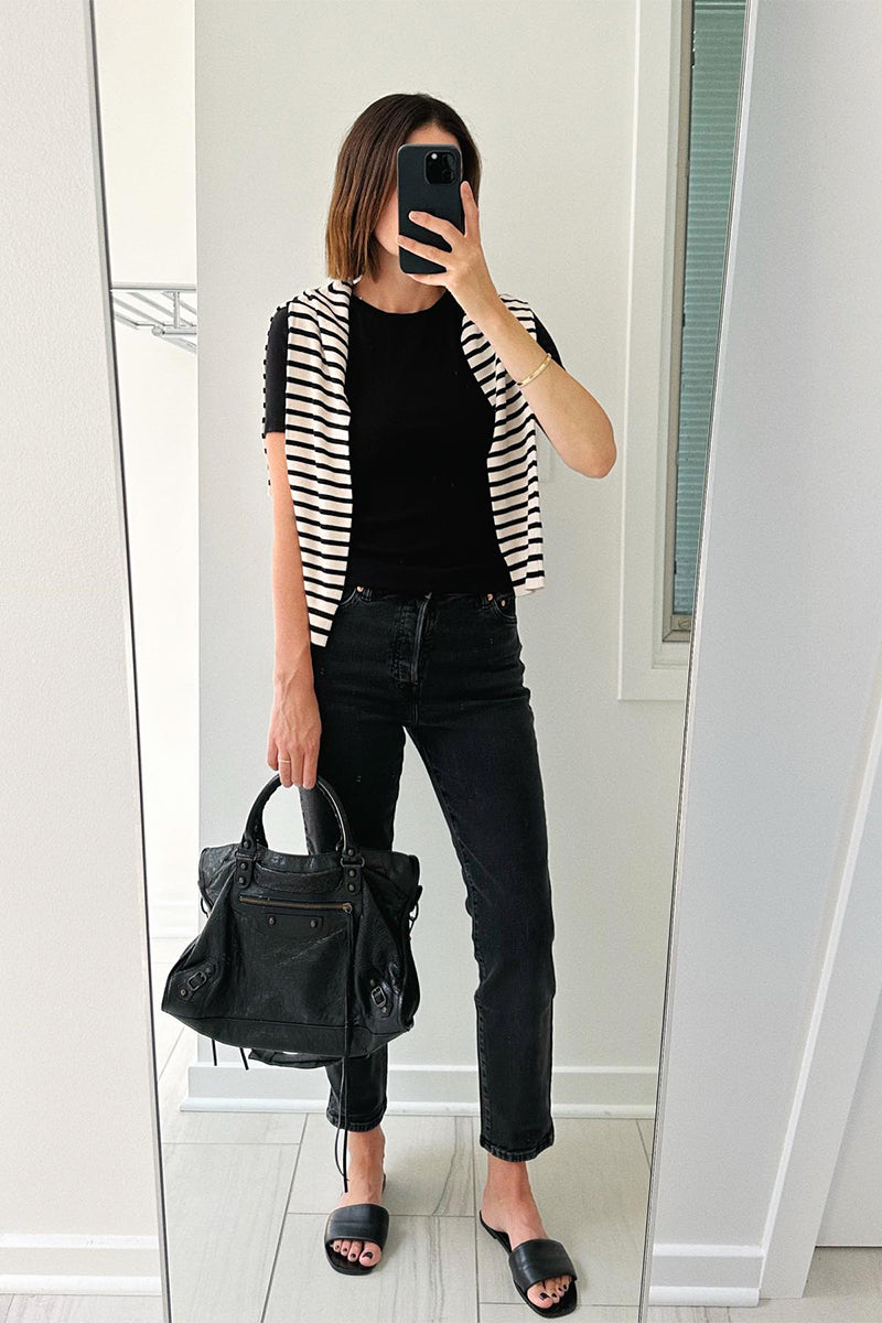 Rollneck cashmere sweater IDA and Criss cross upsized jeans
