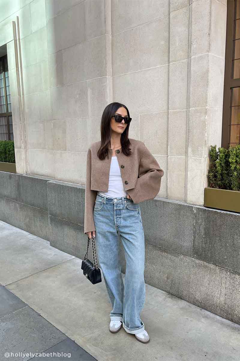 Short double jacket and Relaxed baggy jeans AYLA