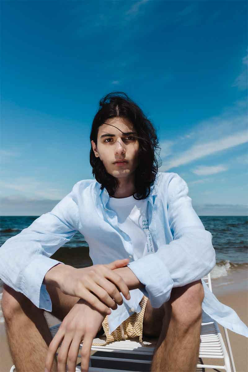Text-printed t-shirt COASTAL and Linen regular shirt SPENSER