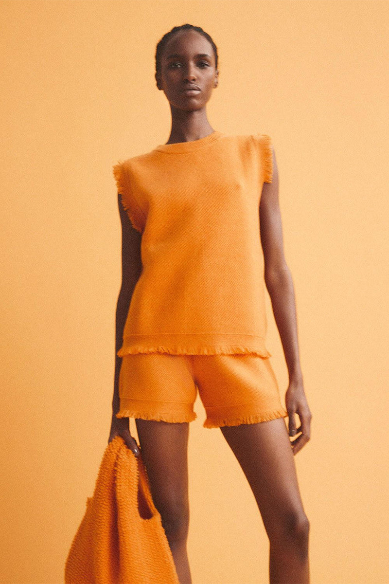 Fringed vest top MATHILDE and Fringed mini skirt ADELA