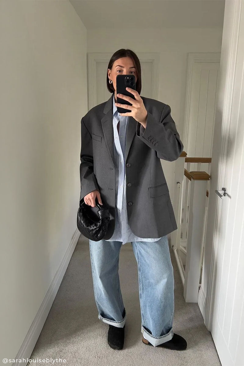 Oversized suit blazer and Relaxed baggy jeans AYLA