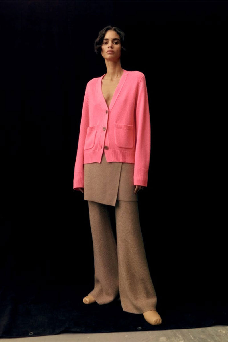 Crop cashmere cardigan MARION and Cashmere wide-leg trousers SOFI