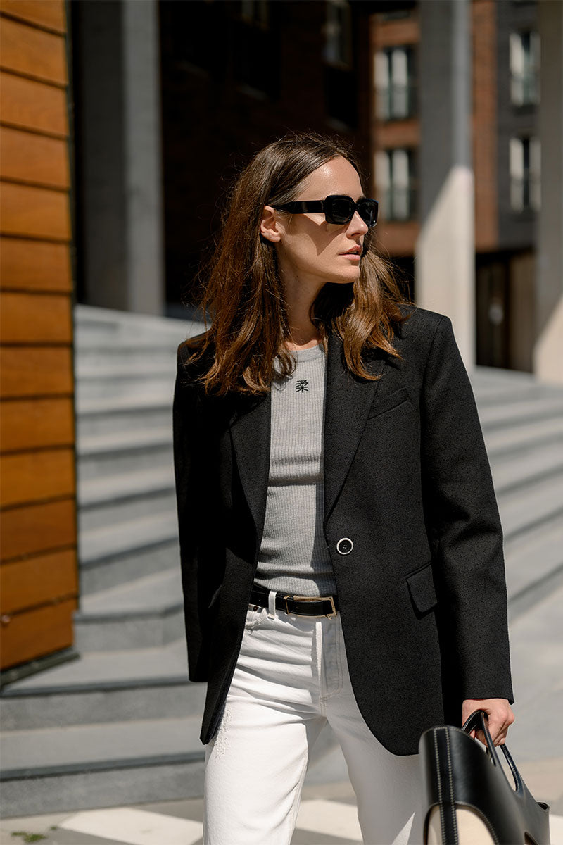 Oversized blazer and Wide straight jeans FLORENCE