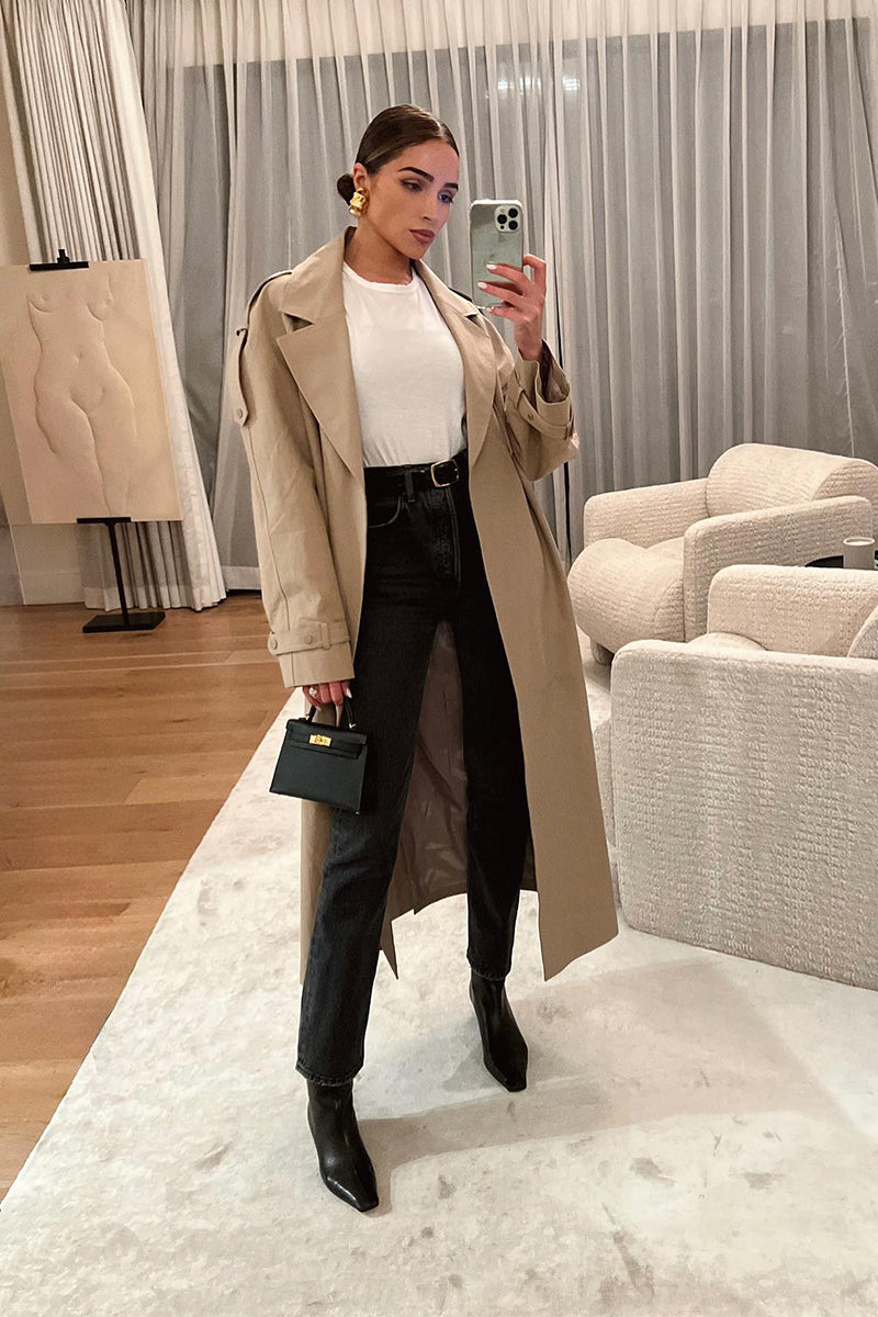 Crop cashmere cardigan MARION and High-rise straight jeans 90'S PINCH