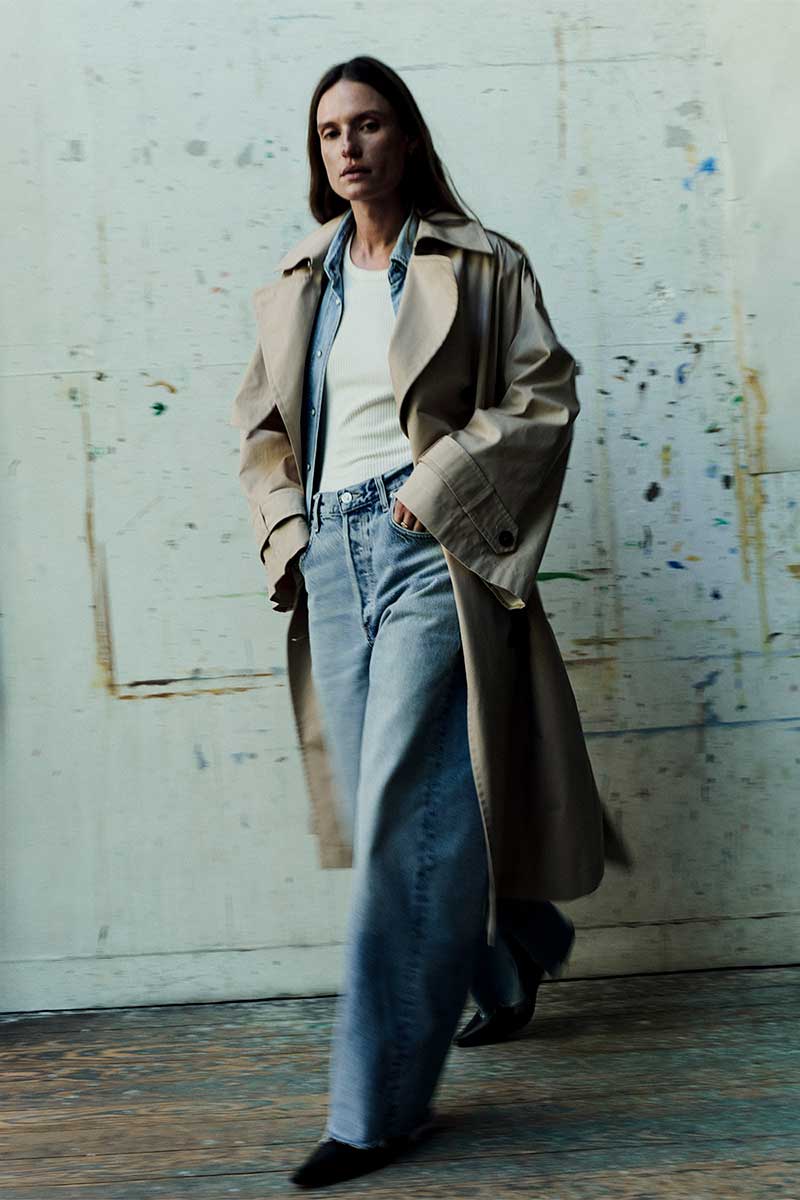 Long trenchcoat and Relaxed baggy jeans AYLA