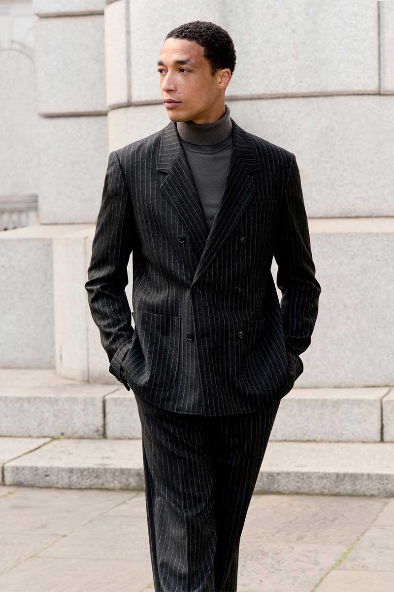 Wool blazer JULIEN and Straight-leg wool trousers TENSE