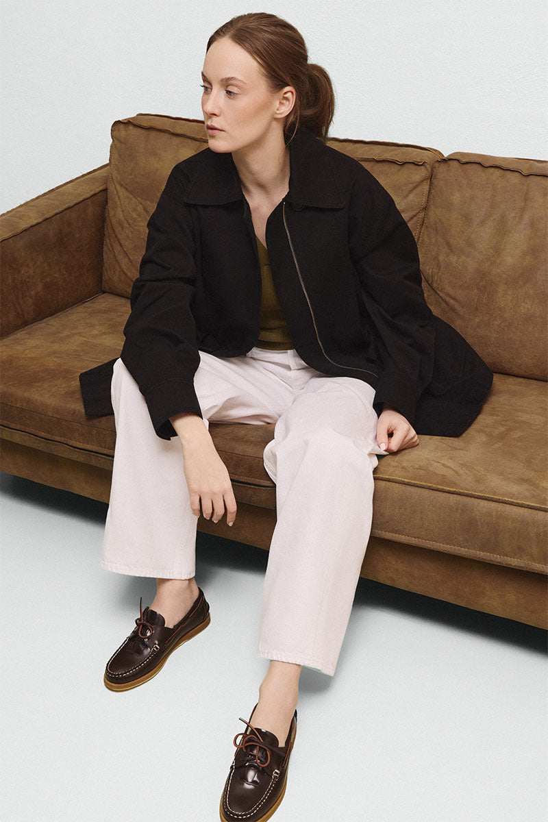 Field cotton jacket and Stovepipe midrise jeans
