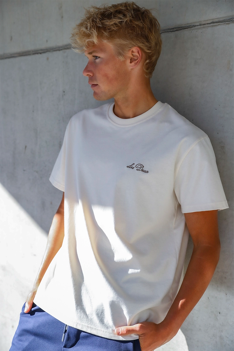 Crewneck loose-fit t-shirt and Stripe-side trackpants STERLING