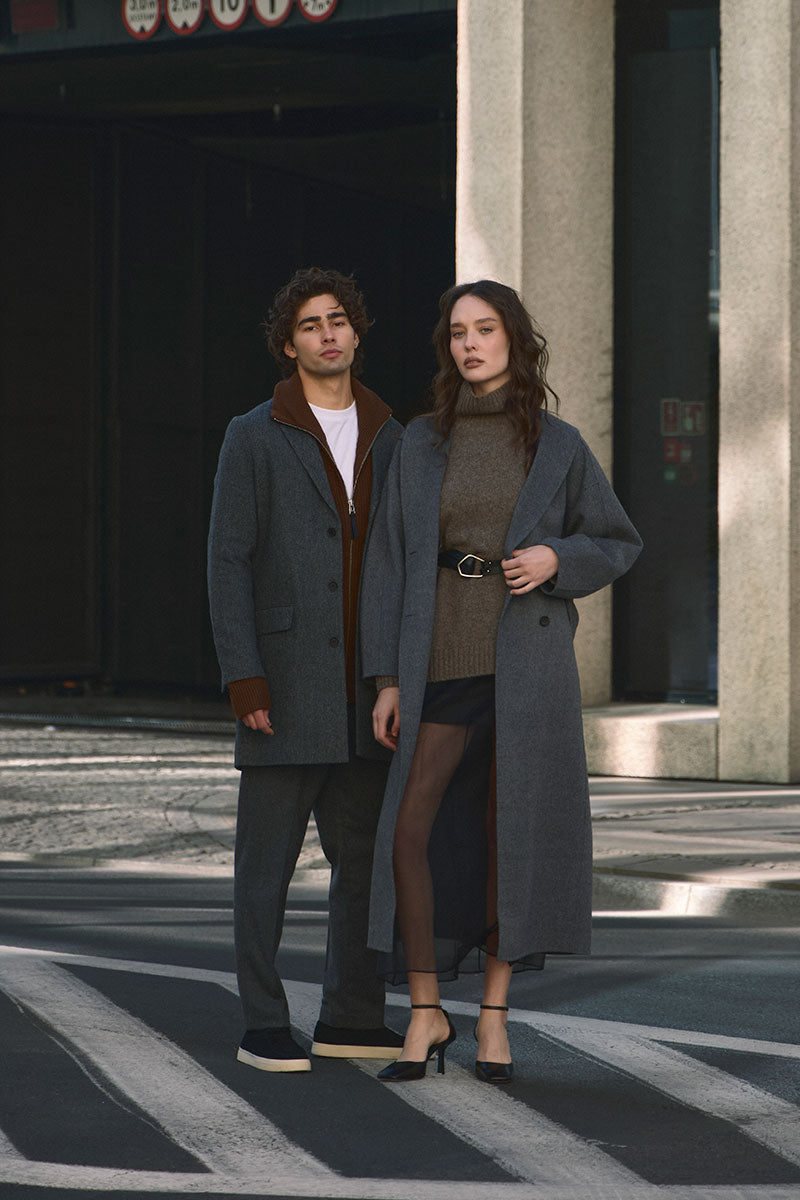 Avar mantel and Kõrge kaelusega pullover MARRIE