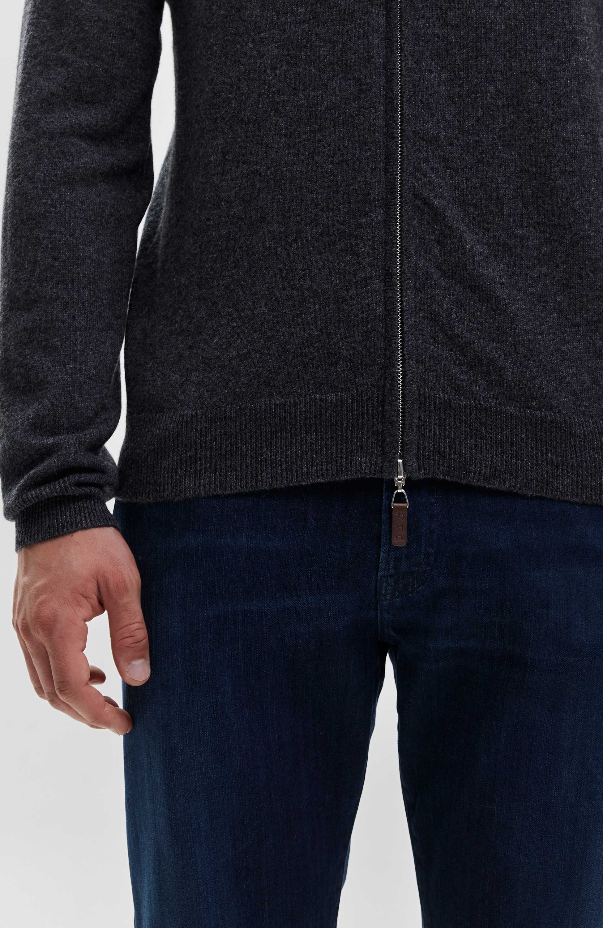 Ftc cashmere Grey Highneck zipped cardigan image 6