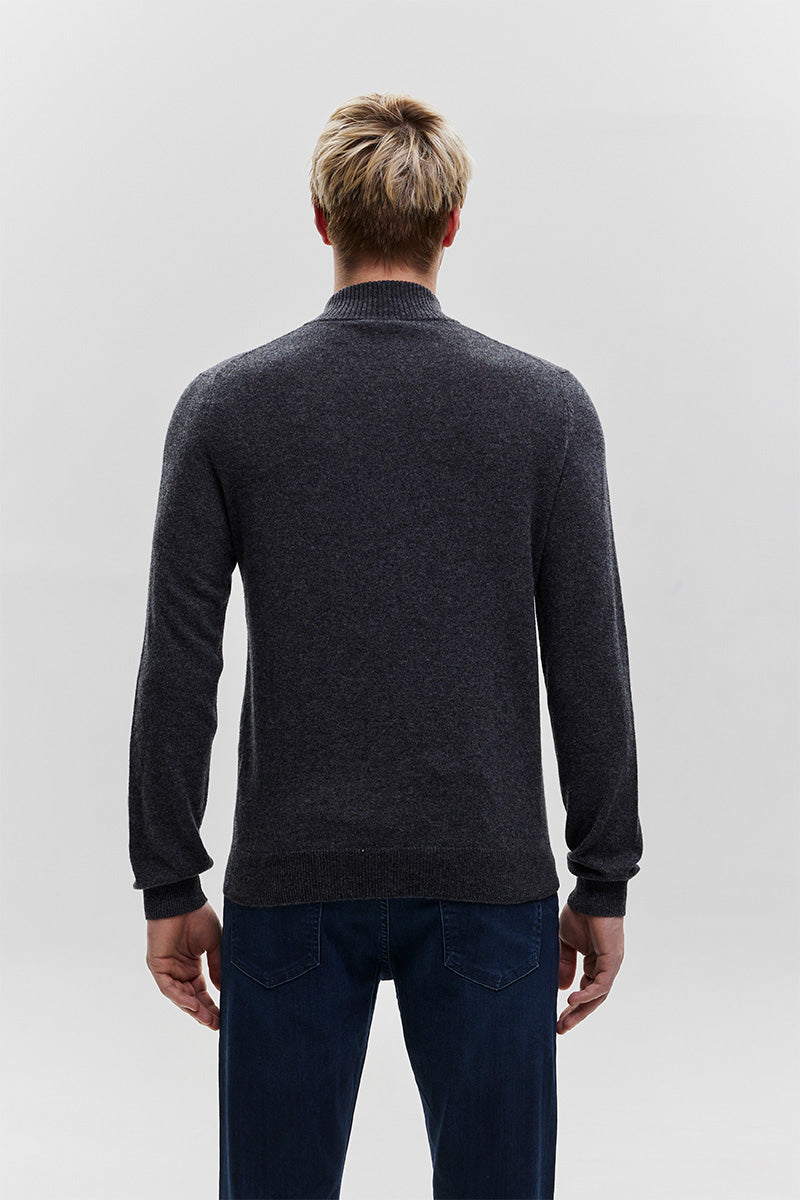 Ftc cashmere Grey Highneck zipped cardigan image 3