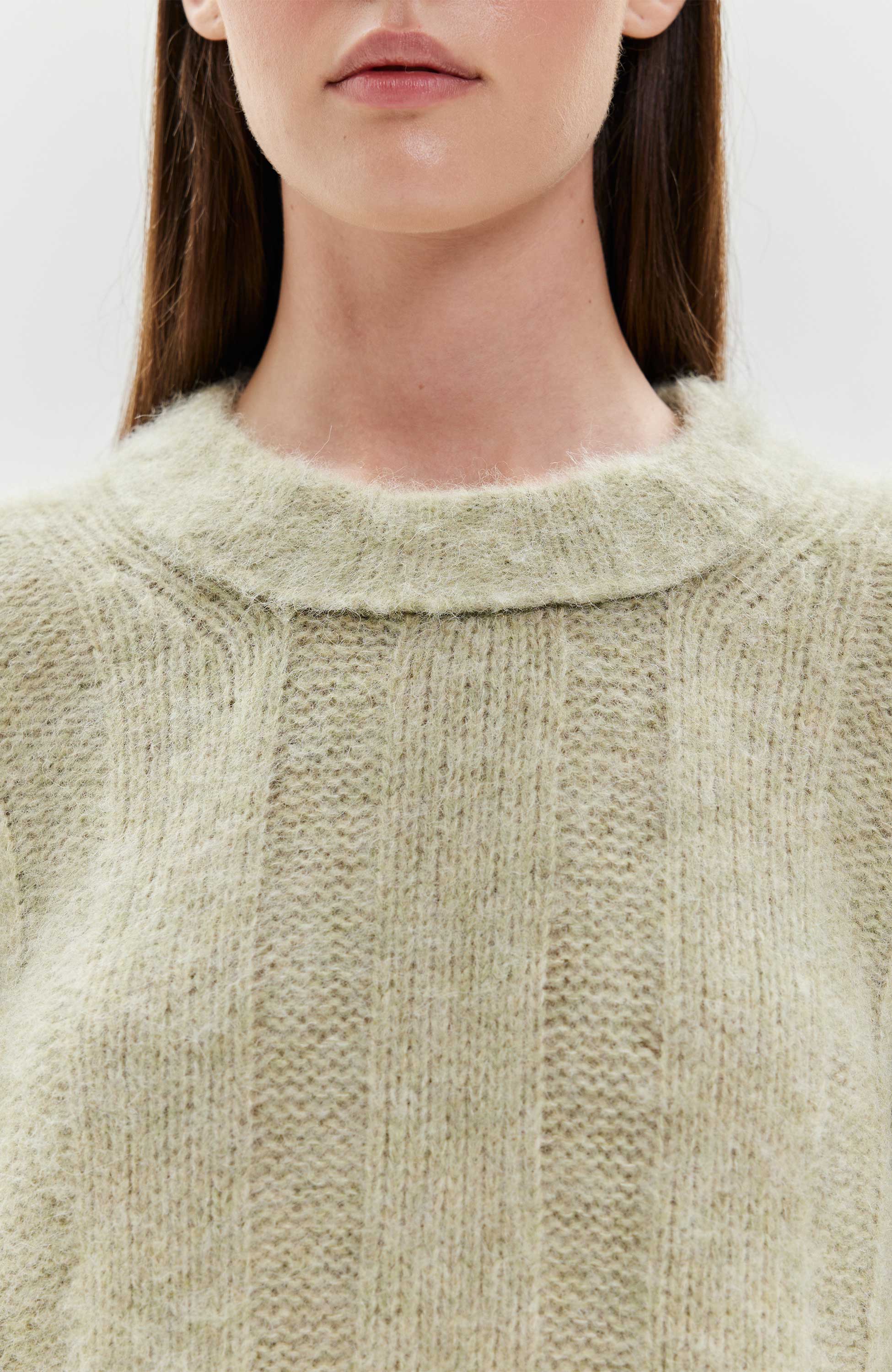 Brushed alpaca knit