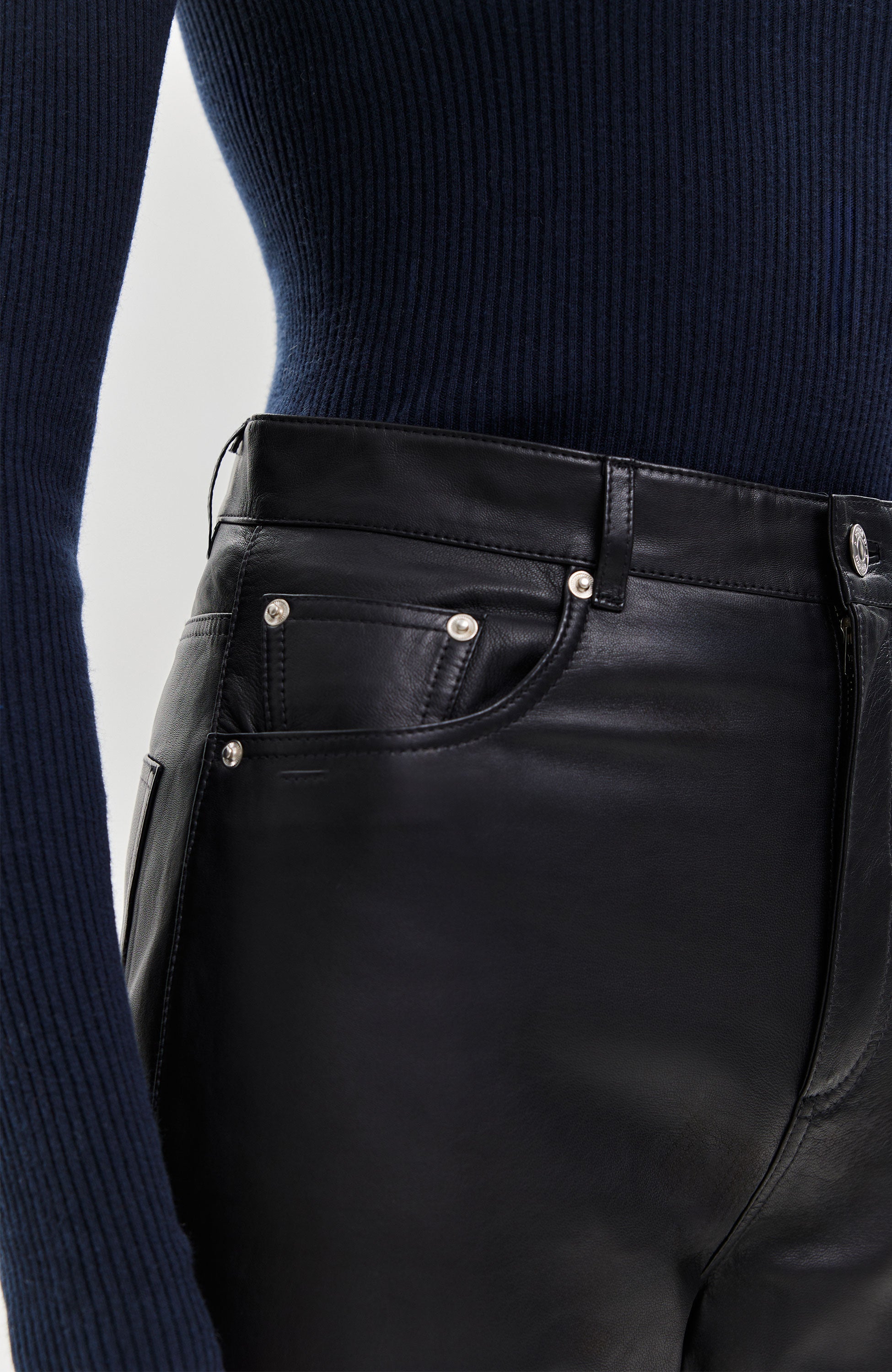 House of dagmar Black Straight-fit leather trousers image 8