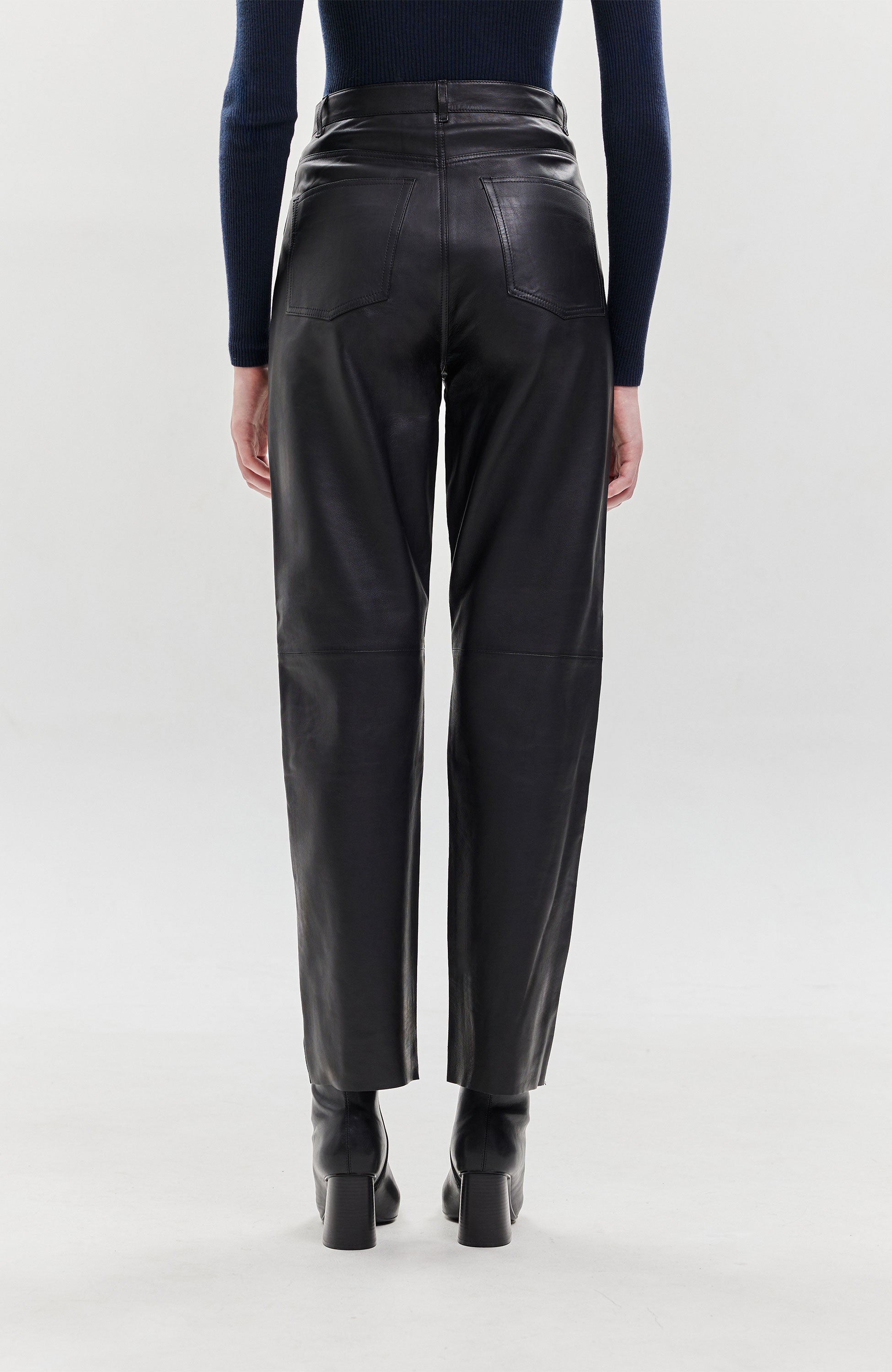 House of dagmar Black Straight-fit leather trousers image 5