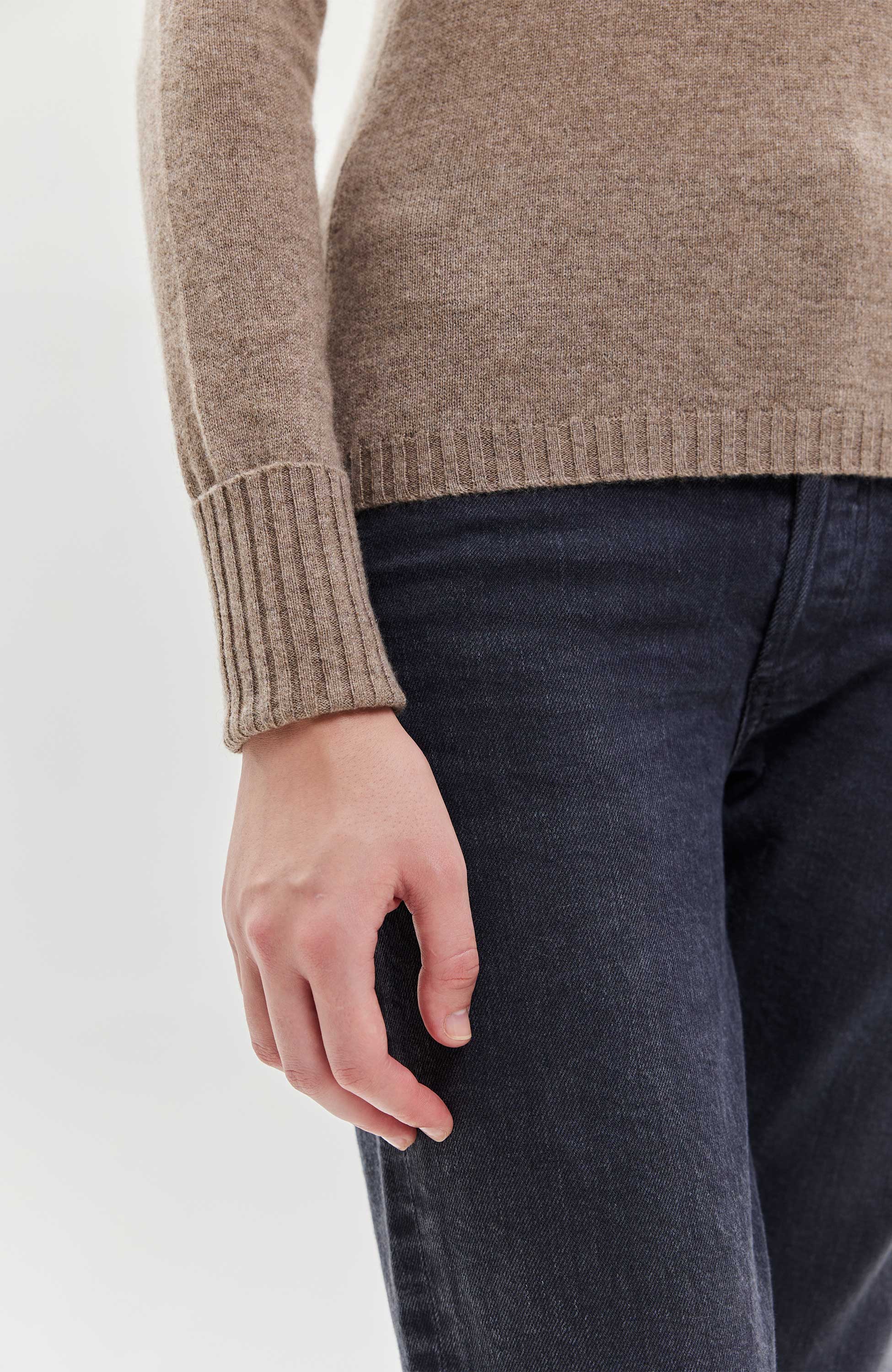 Ftc cashmere Beige Kõrge kaelusega kašmiirist kampsun image 4