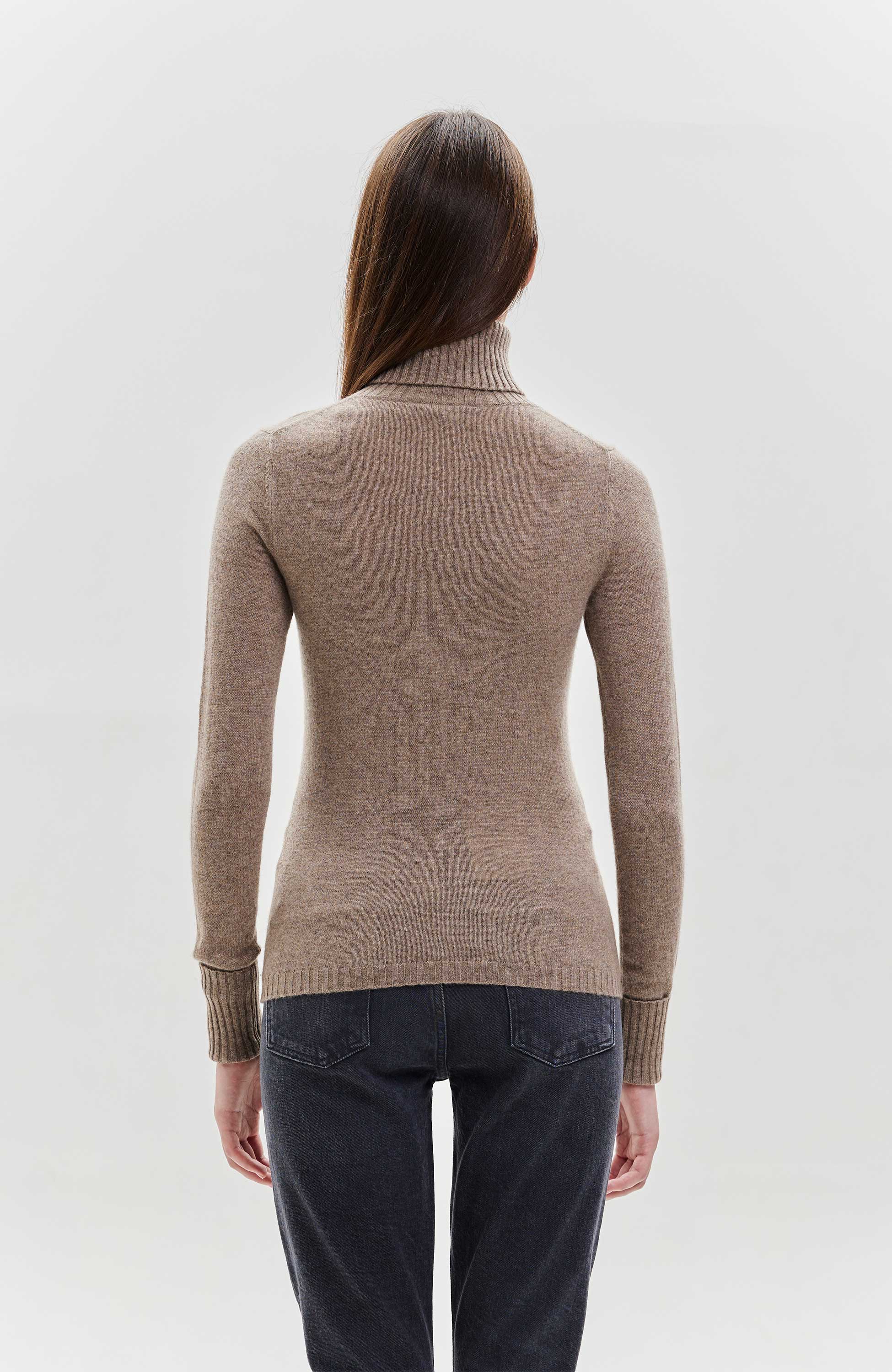Ftc cashmere Beige Kõrge kaelusega kašmiirist kampsun image 3