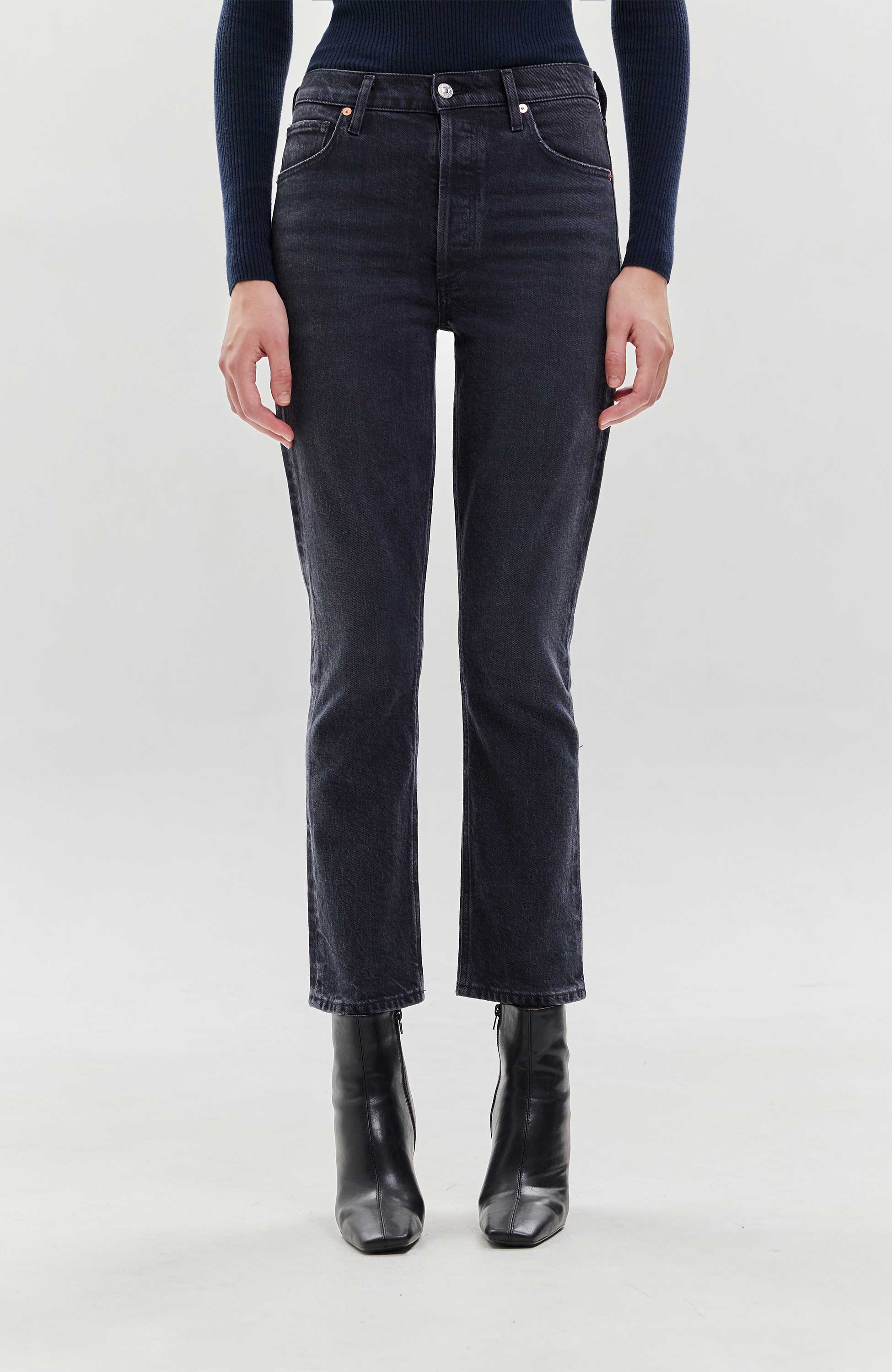 Citizens of humanity Black High-rise straight jeans charlotte image 2