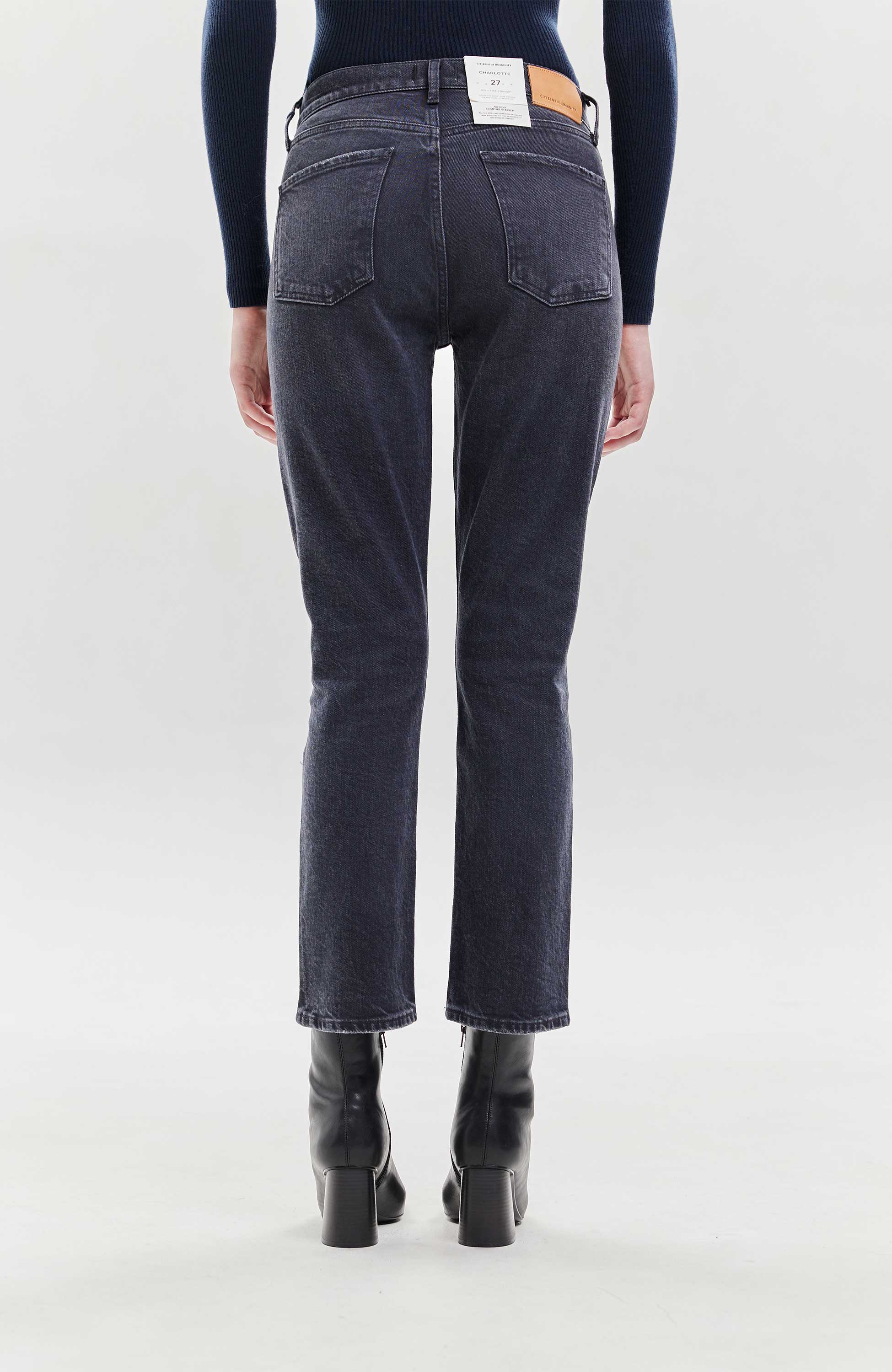 Citizens of humanity Black High-rise straight jeans charlotte image 4