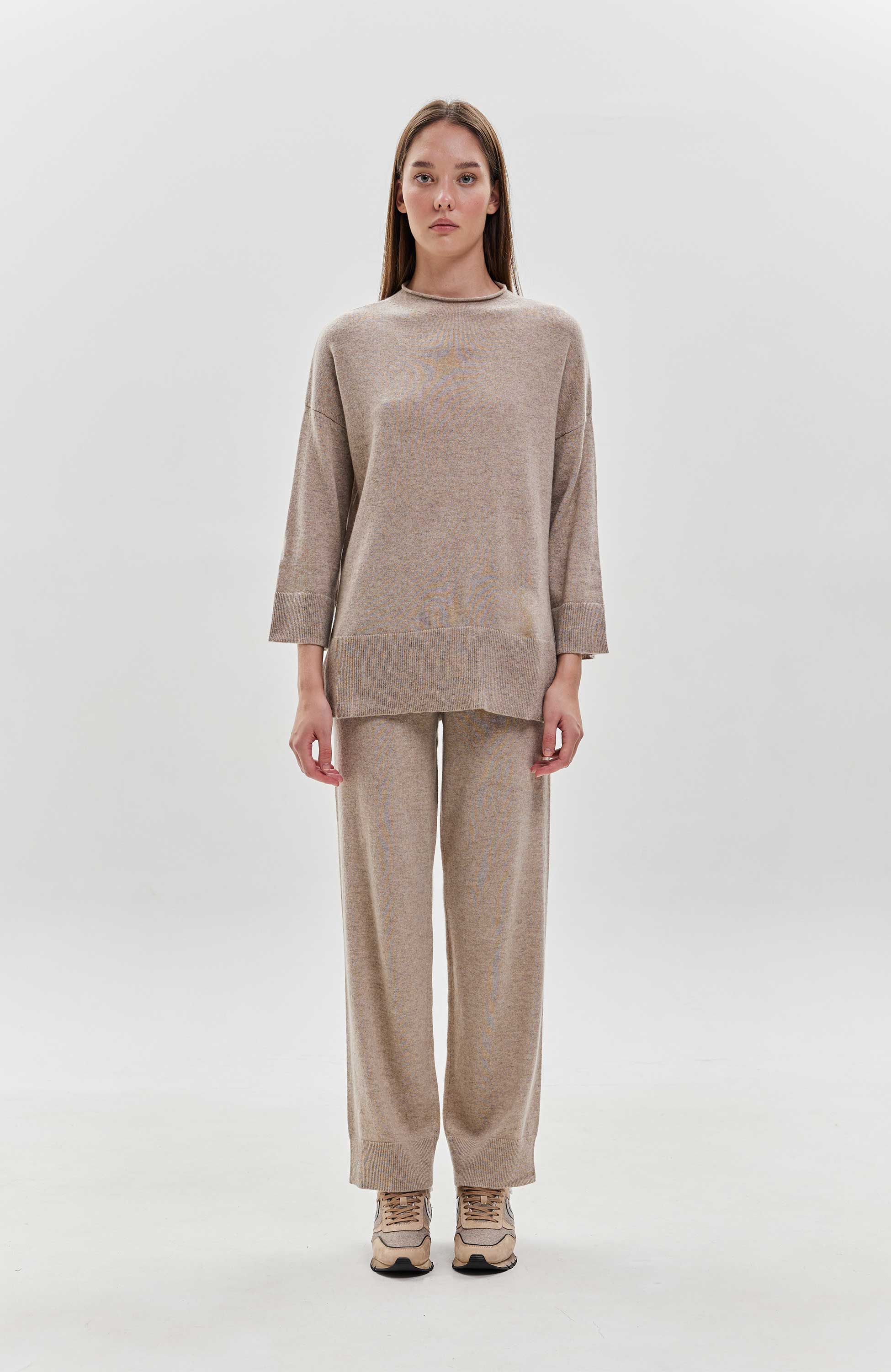Ftc cashmere Beige Ümara kaelusega kašmiirist pullover image 6