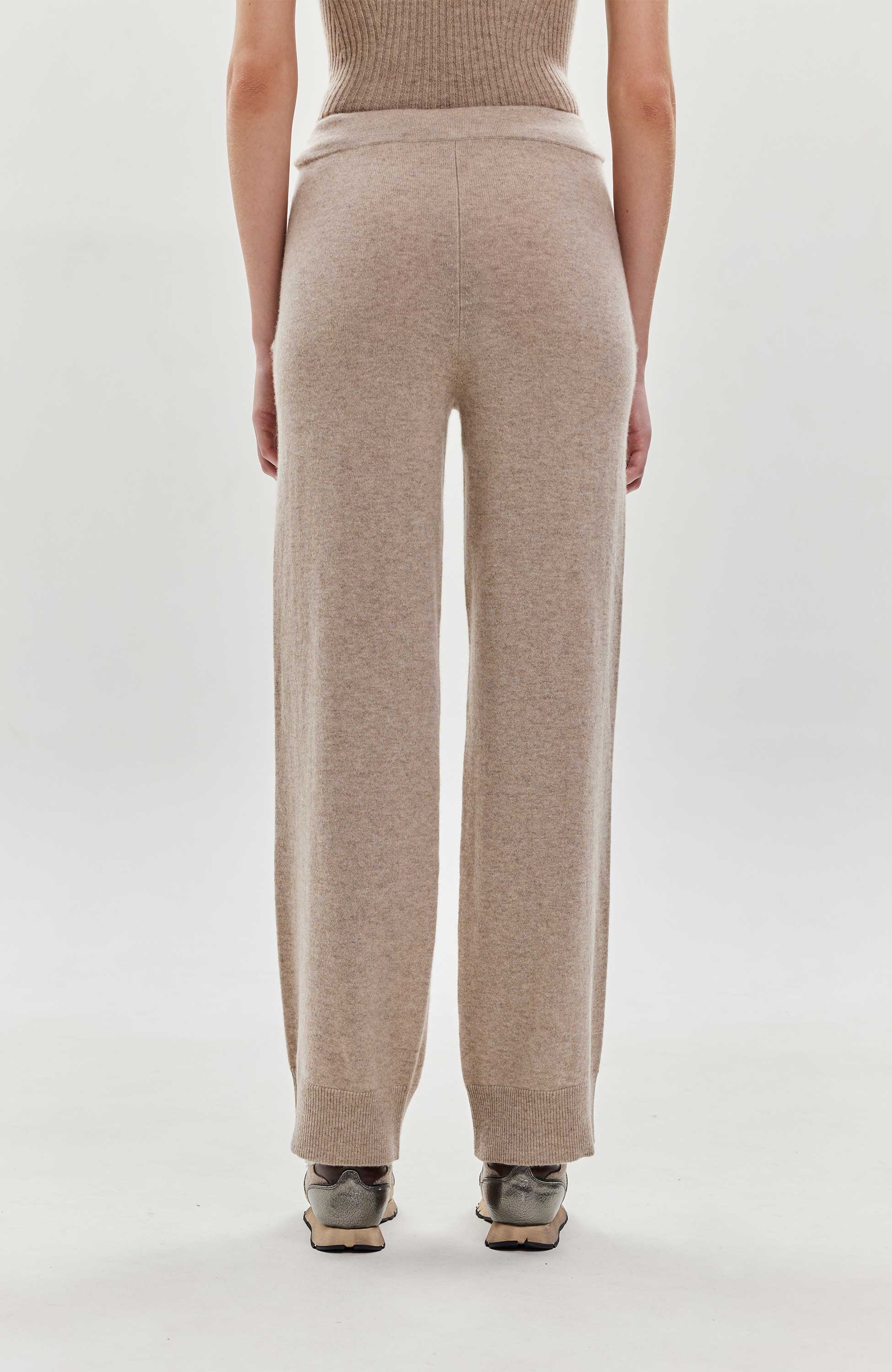 Ftc cashmere Beige Sirgete säärtega kašmiirist püksid image 3