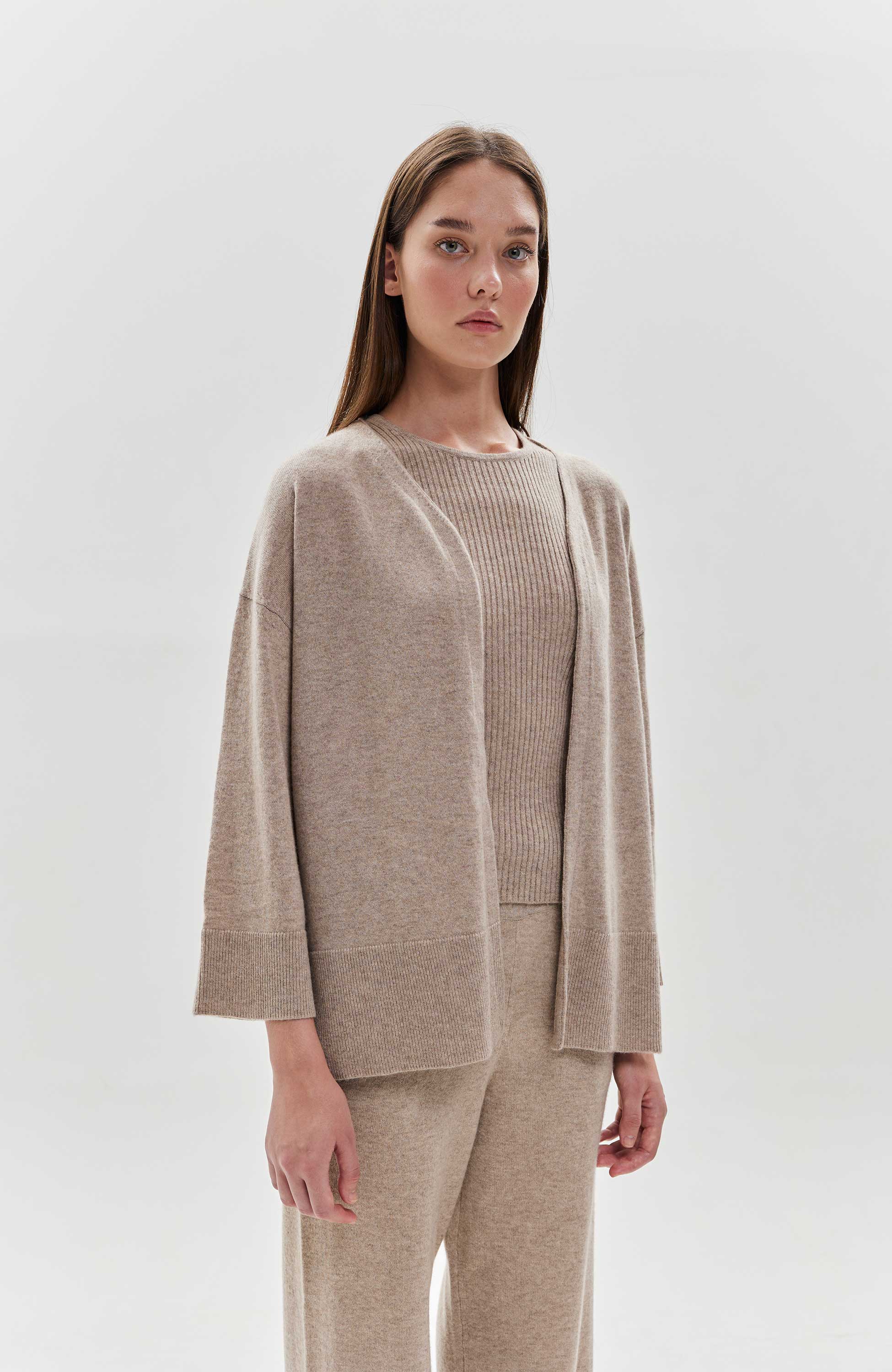 Ftc cashmere Beige Long cashmere cardigan image 2