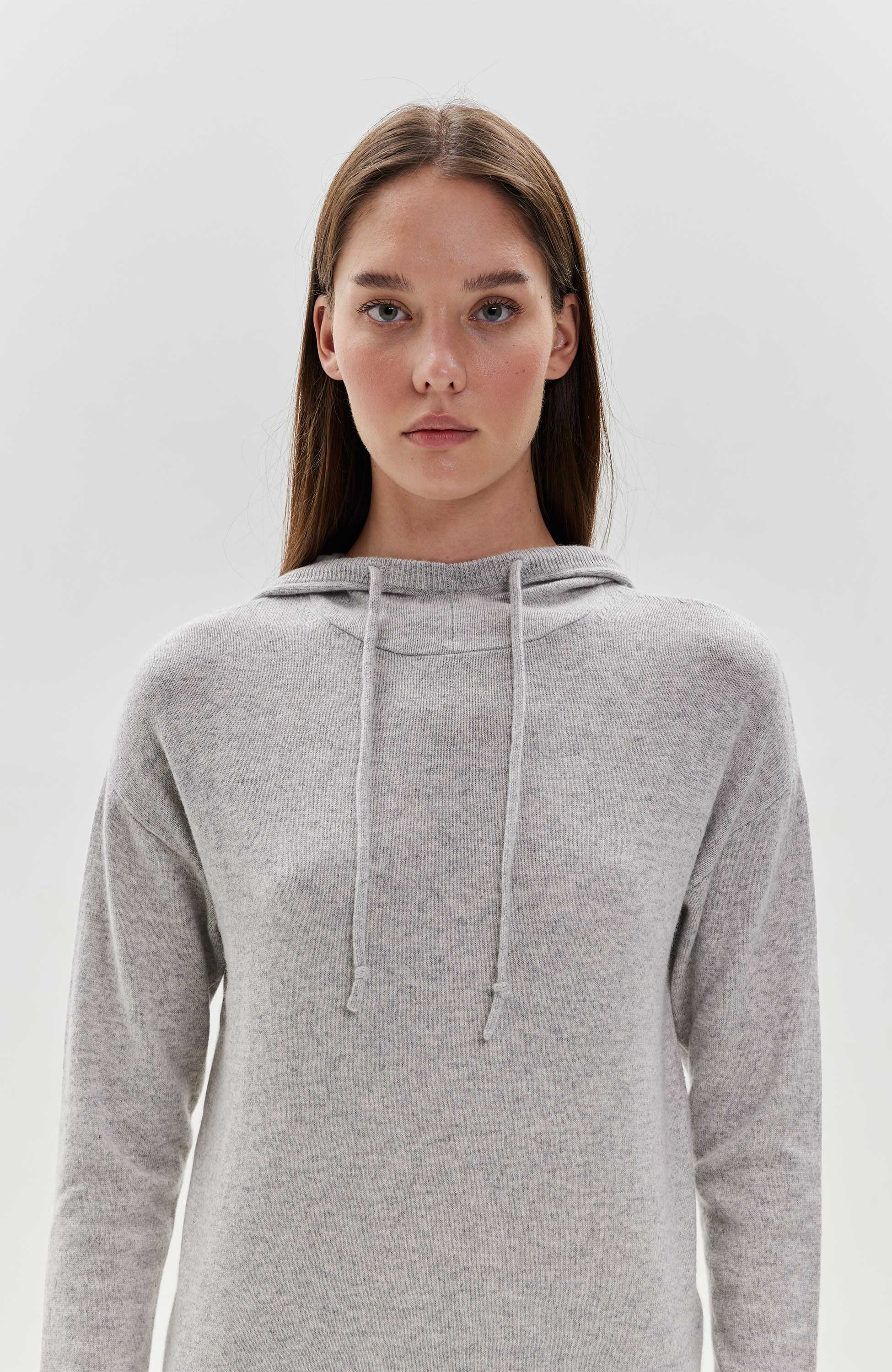 Ftc cashmere Grey Peenkoes kapuutsiga dressipluus image 5