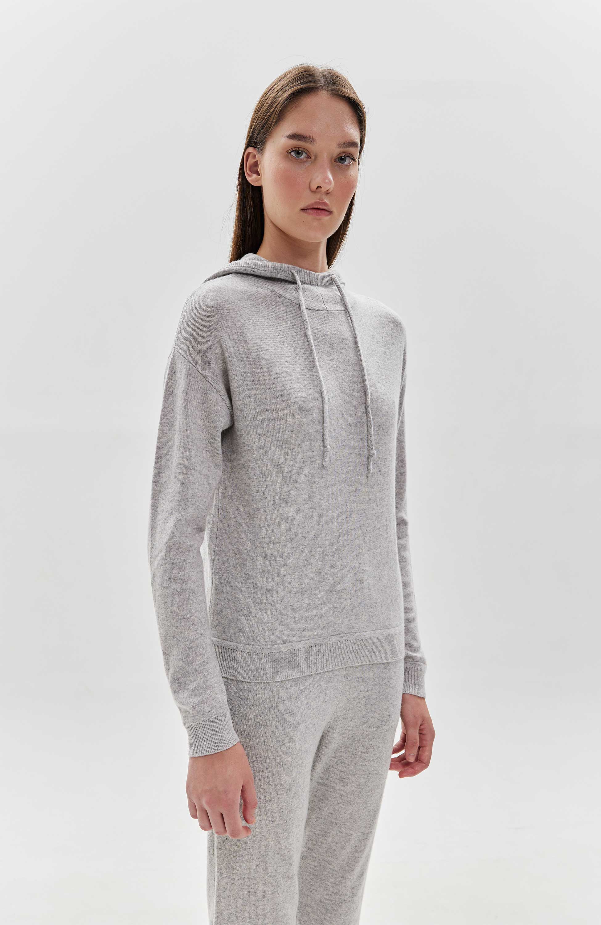 Ftc cashmere Grey Peenkoes kapuutsiga dressipluus image 3