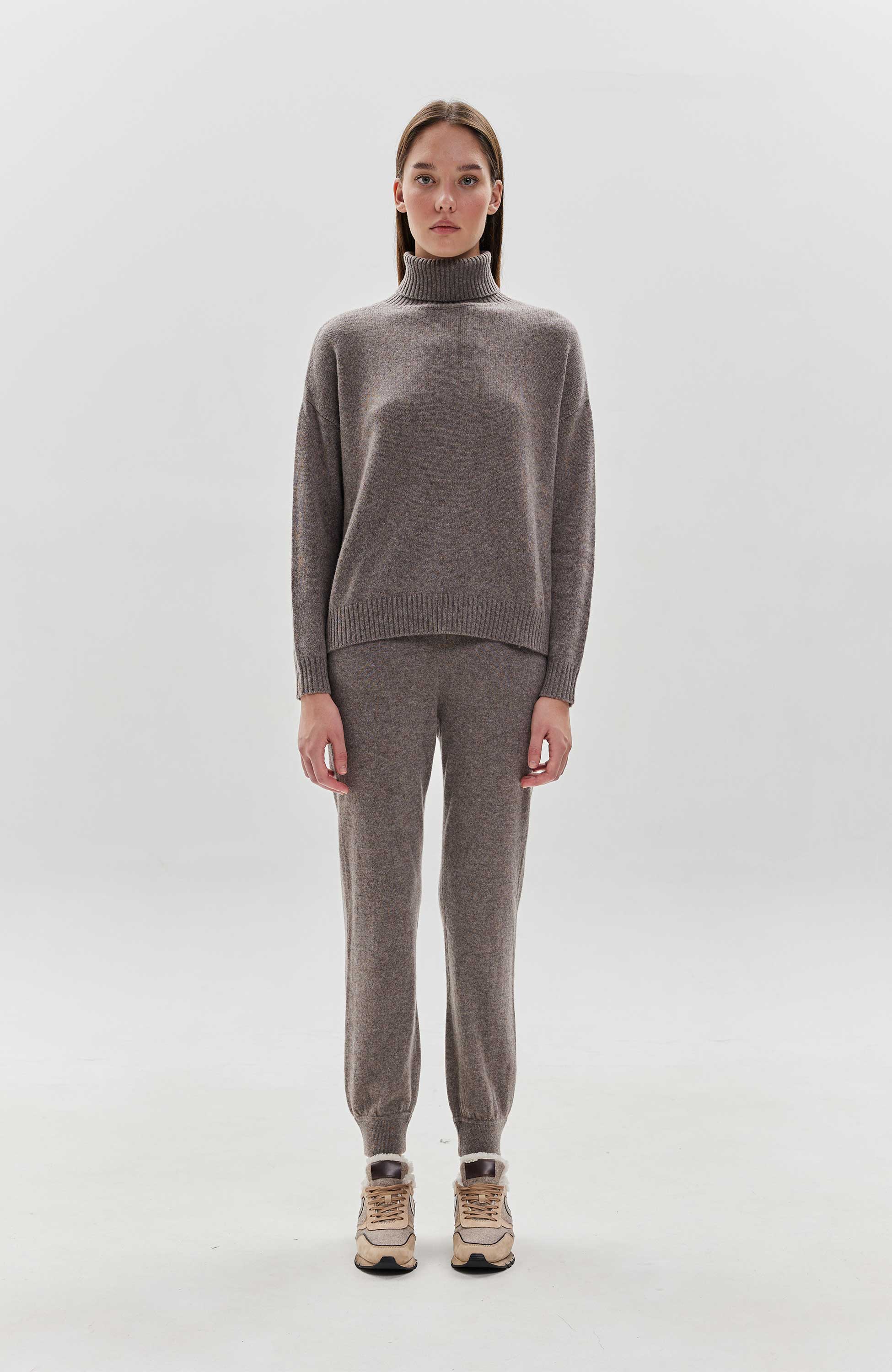Ftc cashmere Beige Fine knit sweatpants image 1