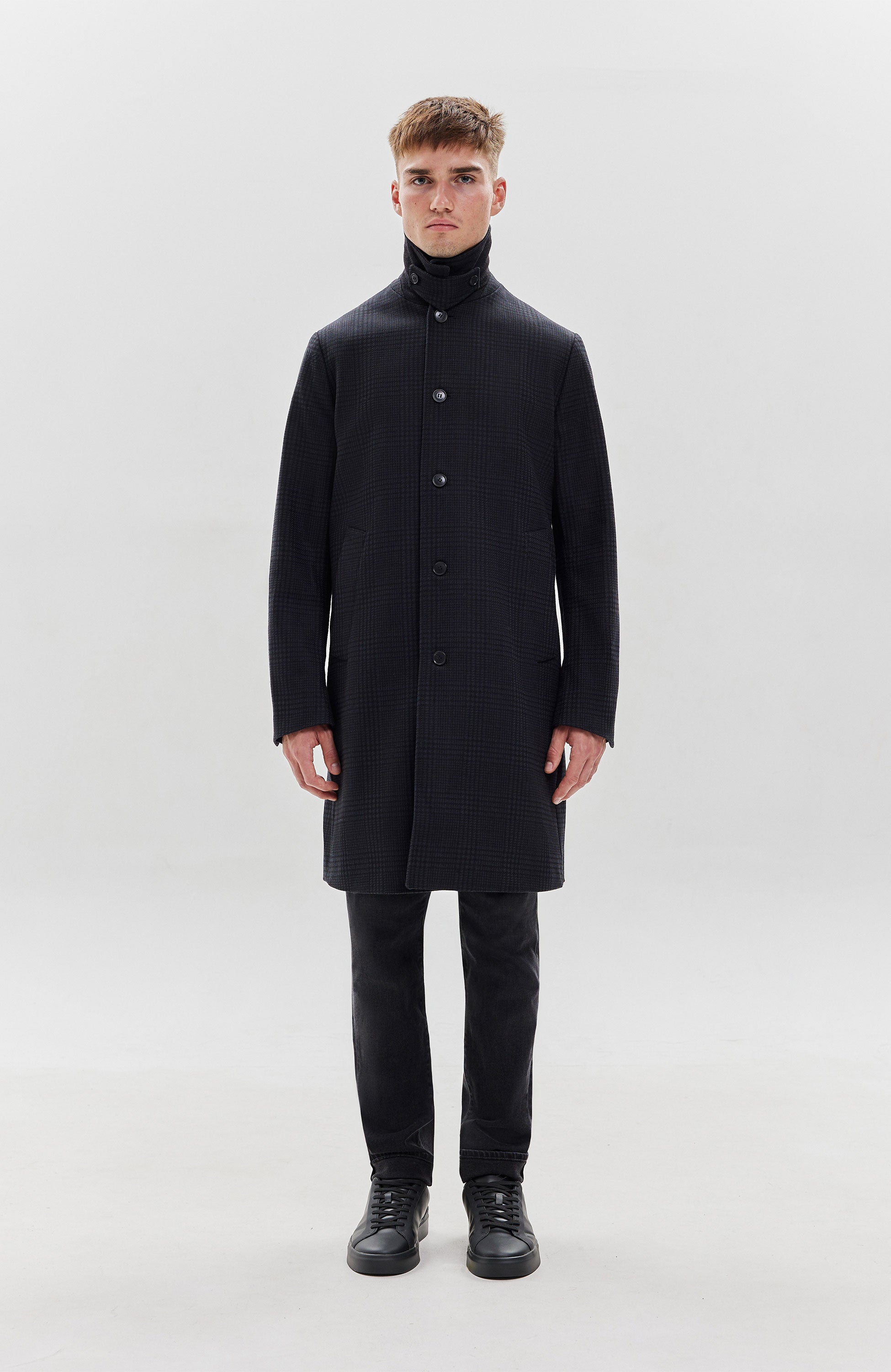 Tiger of sweden Black Single-breasted checked coat eliias image 3