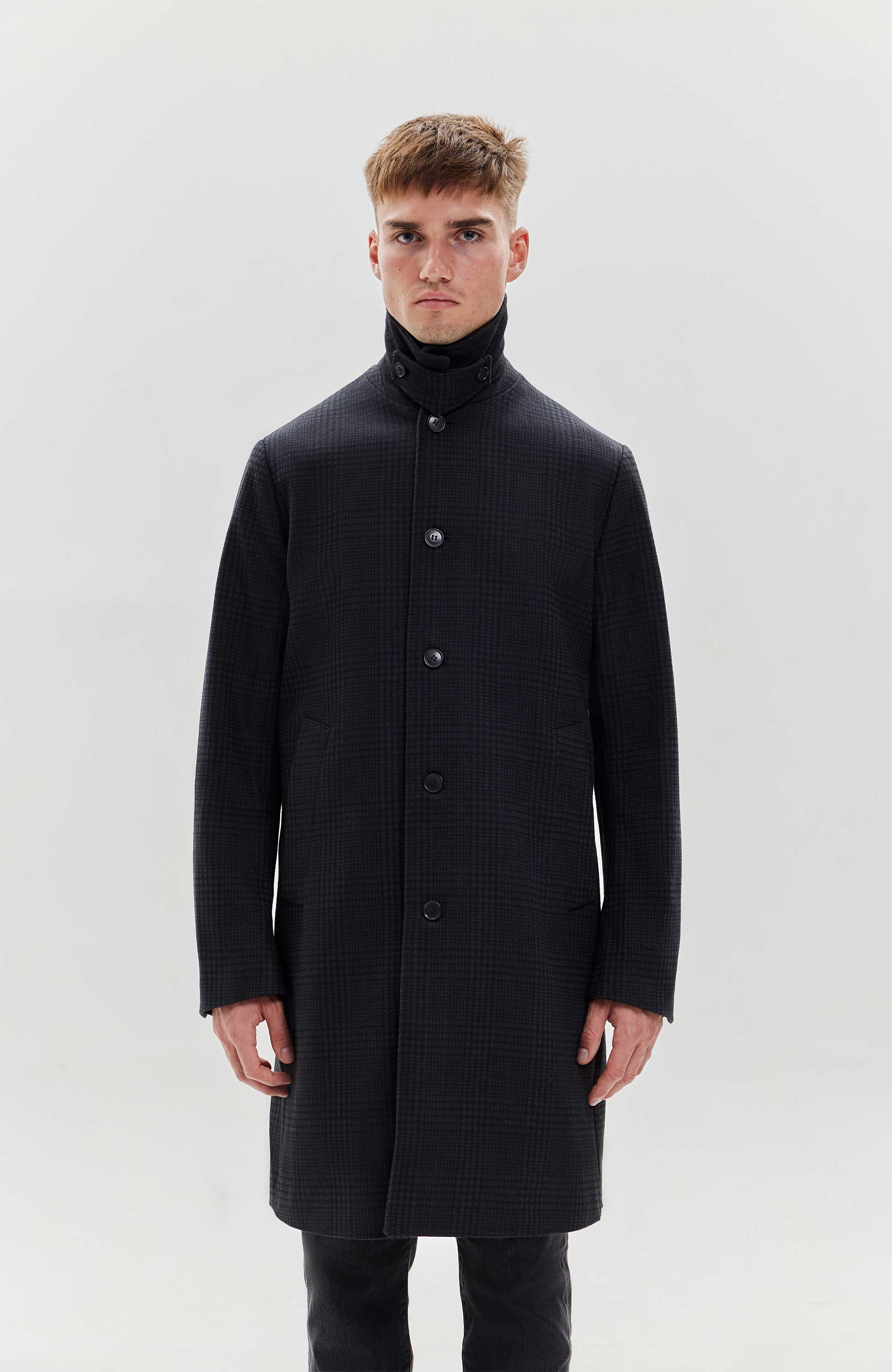 Tiger of sweden Black Single-breasted checked coat eliias image 5