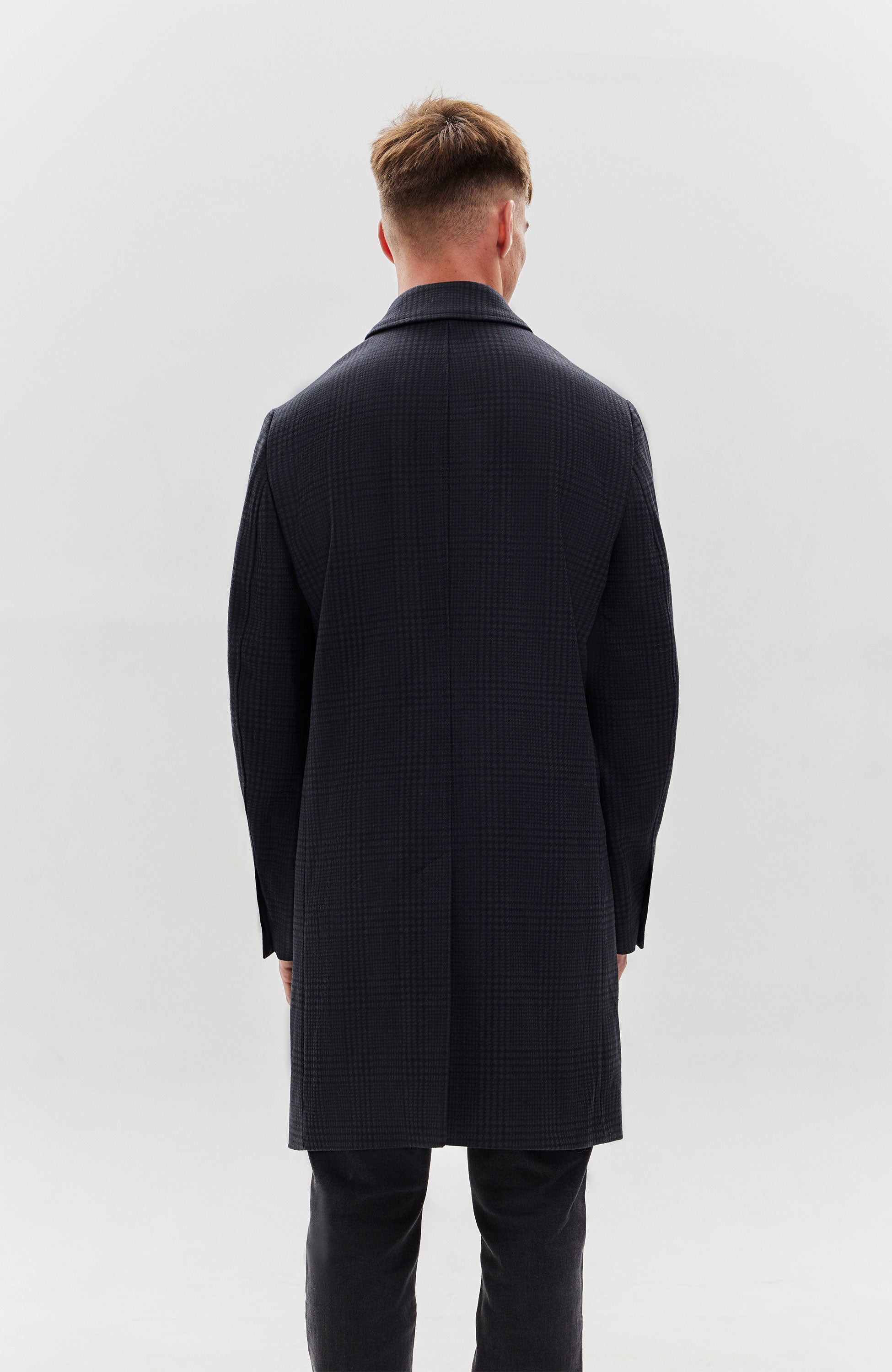 Tiger of sweden Black Single-breasted checked coat eliias image 8